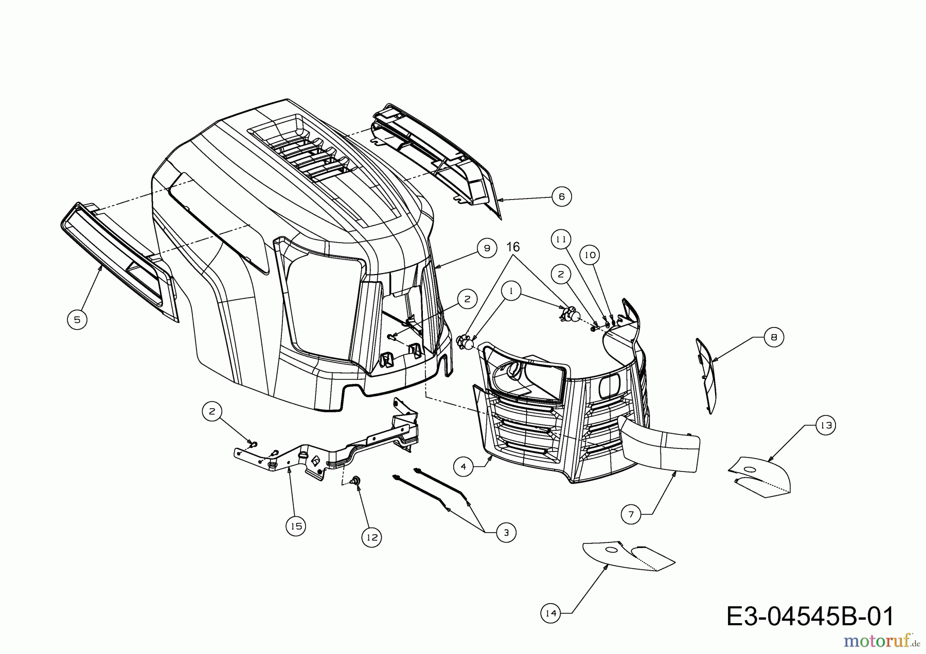  Cub Cadet Rasentraktoren CC 1022 13AF91AG603  (2010) Motorhaube A-Style