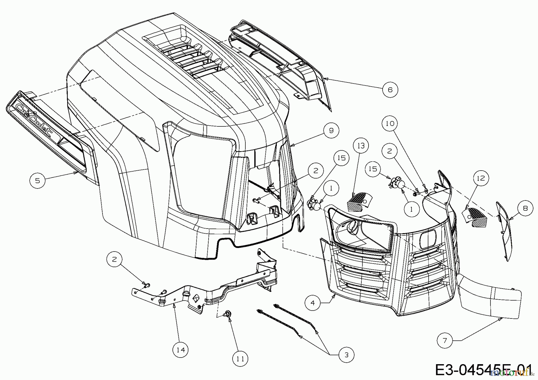Cub Cadet Rasentraktoren CC 1022 KHI 13HP91AI603 (2016) Motorhaube A-Style