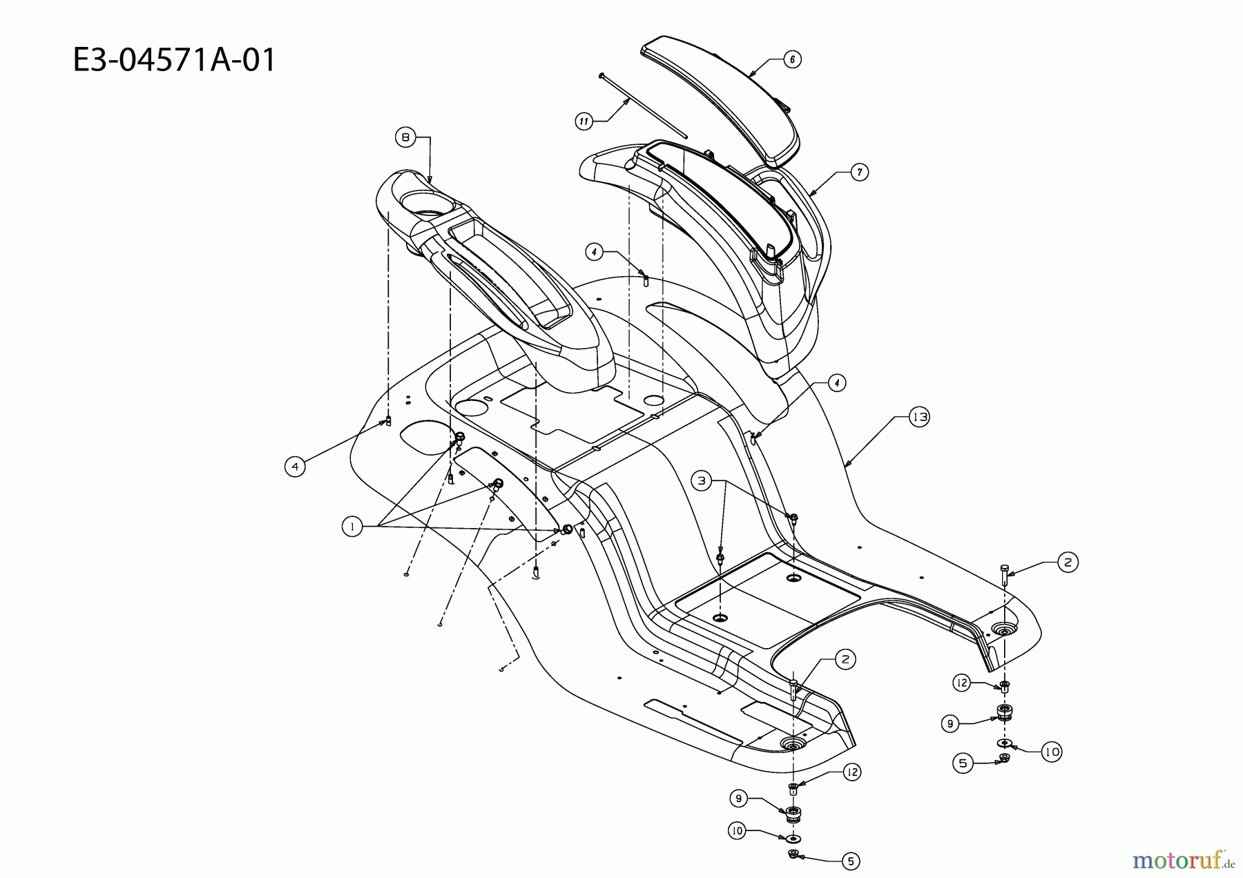 Cub Cadet Rasentraktoren CC 1015 13AV91AF603  (2009) Sitzwanne