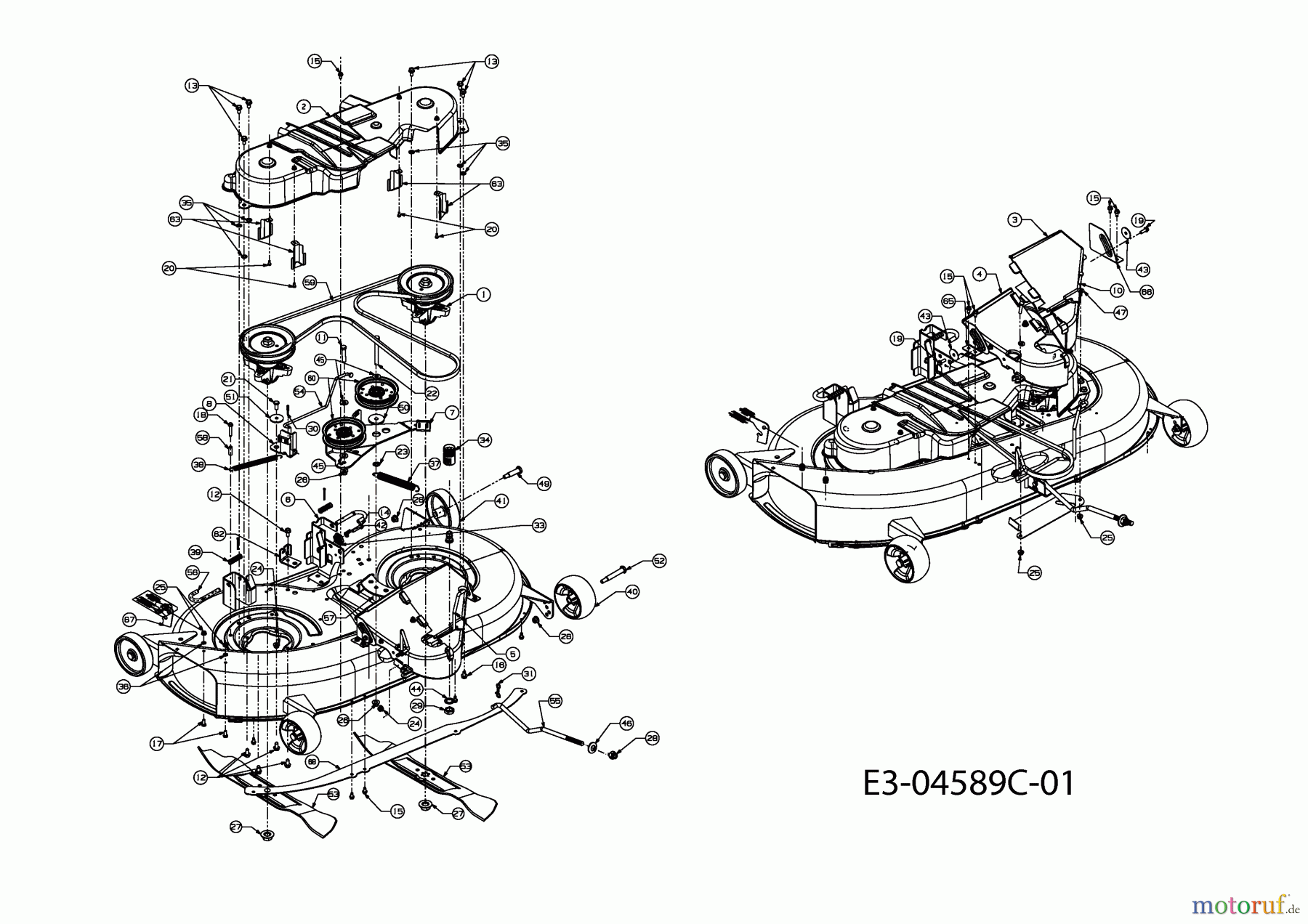 Cub Cadet Rasentraktoren CC 1018 AG 13AD90AG603 (2011) Mähwerk G (42