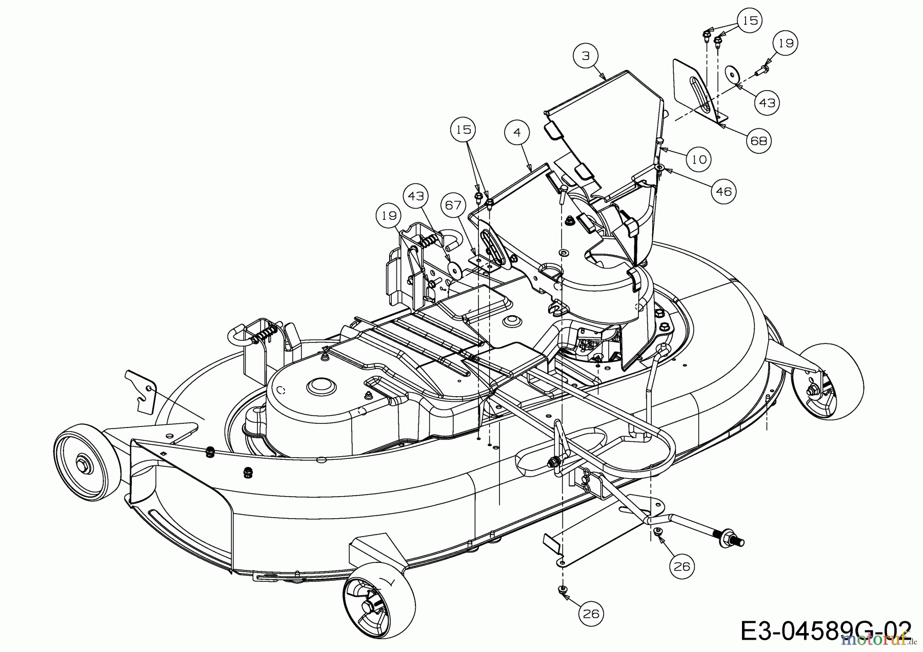  Massey Ferguson Rasentraktoren MF 42-18 ASD 13AD90GG695  (2015) Abdeckungen links und rechts Mähwerk G (42