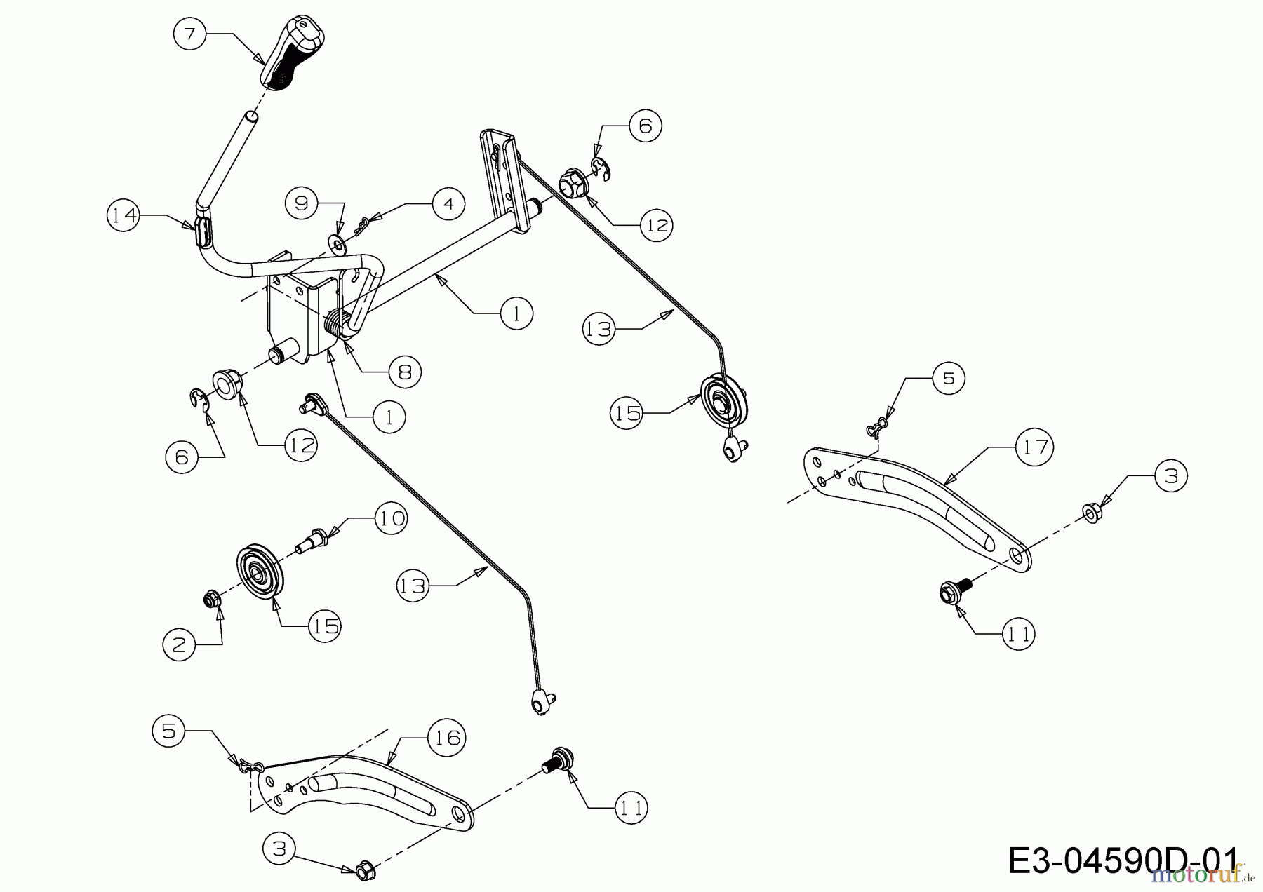 WOLF-Garten Expert Rasentraktoren Expert 107.200 H 13AP93WS350 (2015) Mähwerksaushebung