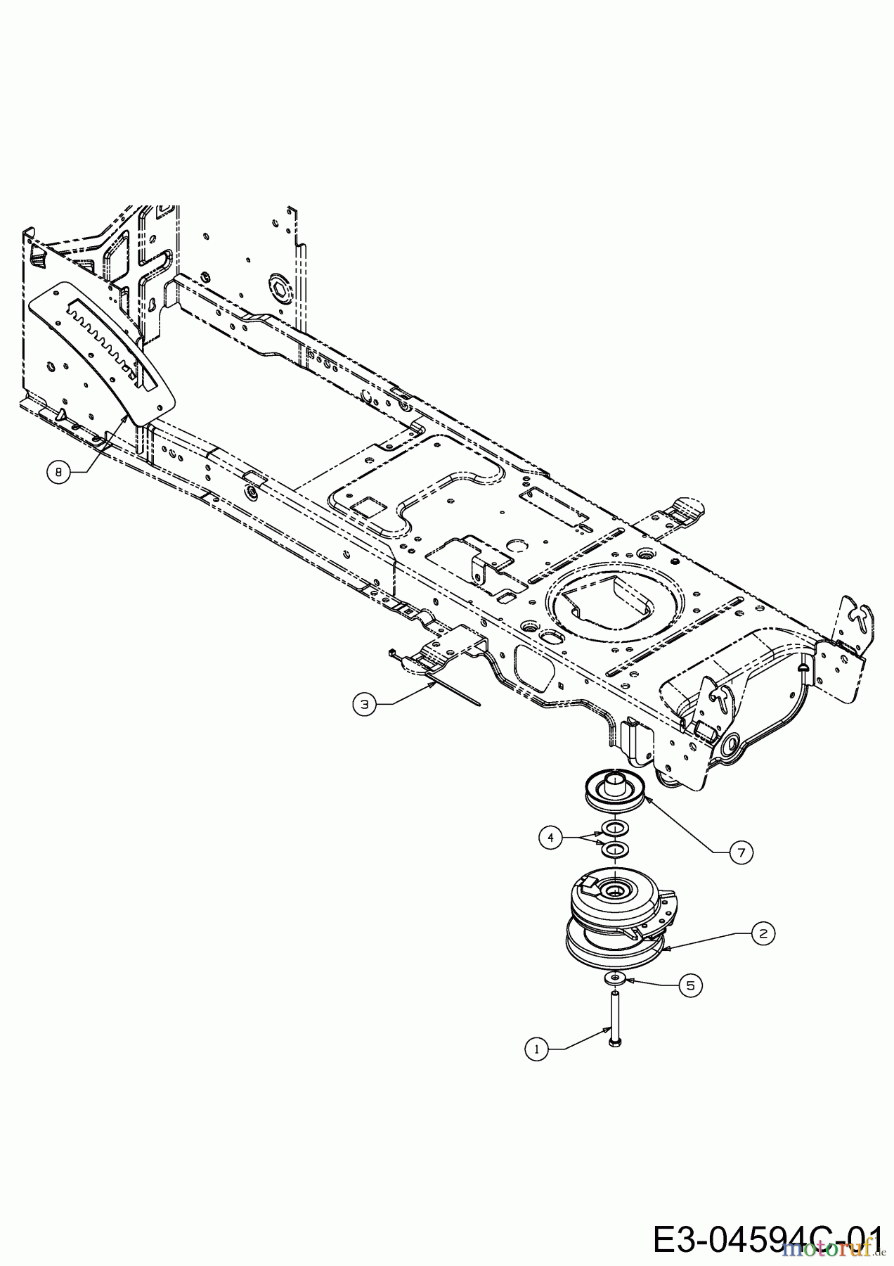 WOLF-Garten Expert Rasentraktoren Expert 107.200 H 13AP93WS350 (2015) Elektromagnetkupplung, Motorkeilriemenscheibe