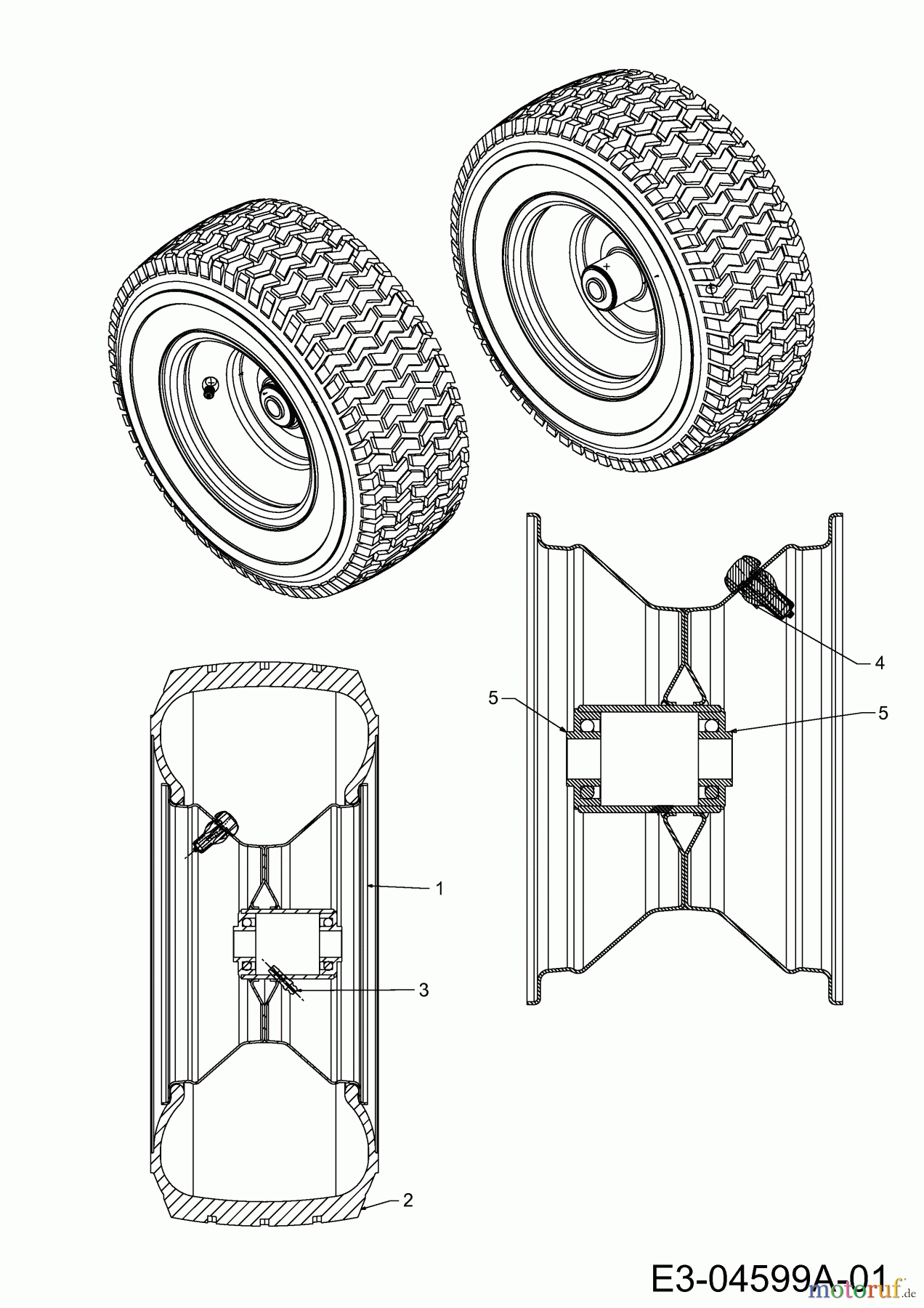 Cub Cadet Rasentraktoren CC 1225 13AI92AP603 (2009) Räder vorne 16x6.5