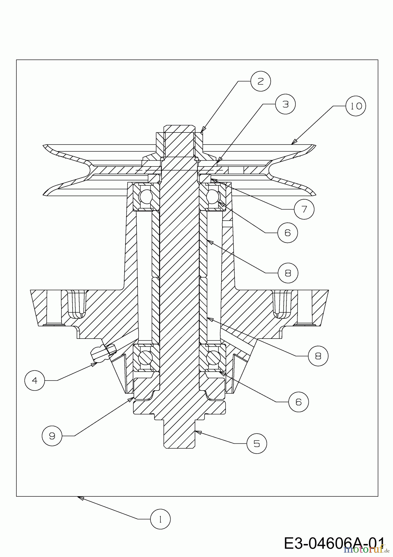Cub Cadet Zero Turn All Rounder 1050 17AH9TKP603 (2008) Messerspindel 618-04126A