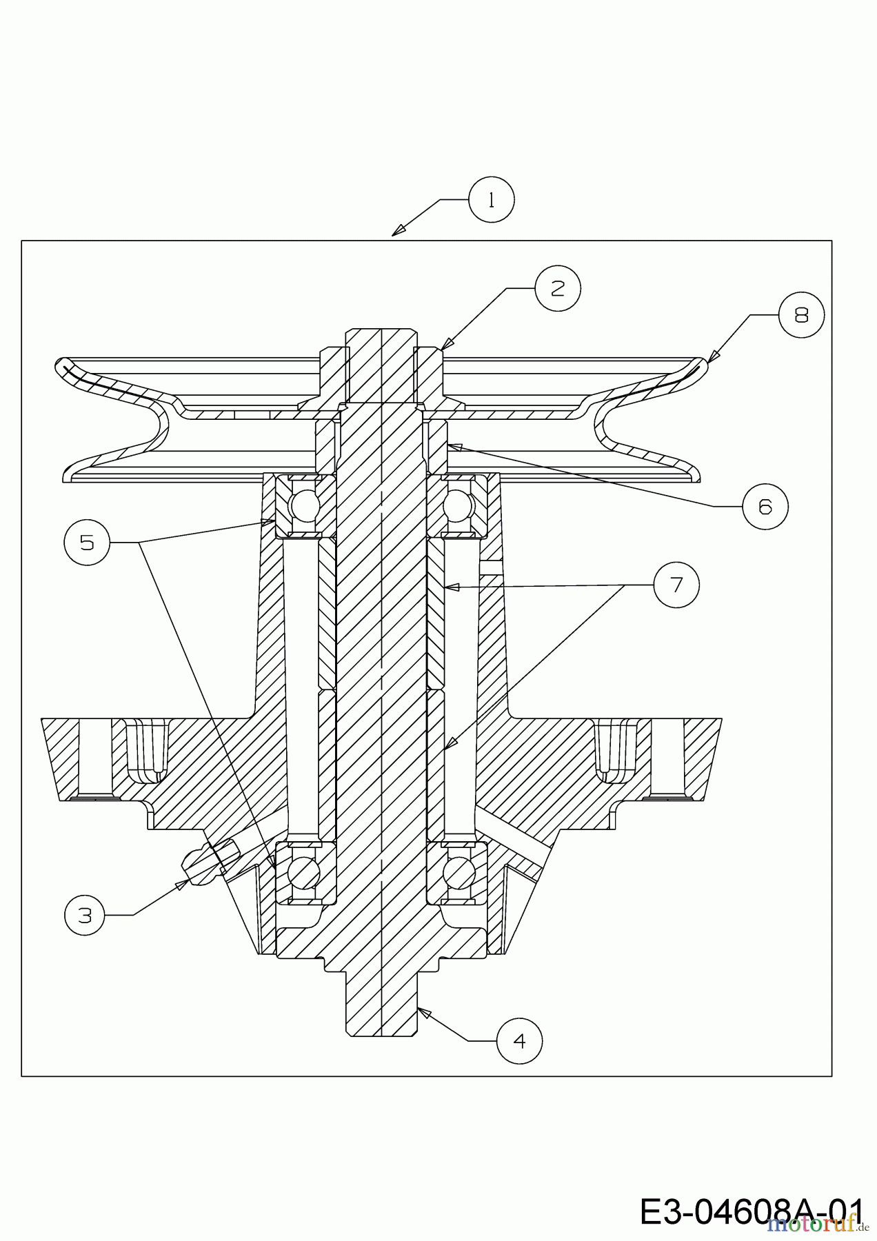 Gutbrod Rasentraktoren DLX 96 SA 13AV606F690  (2008) Messerspindel 618-04495