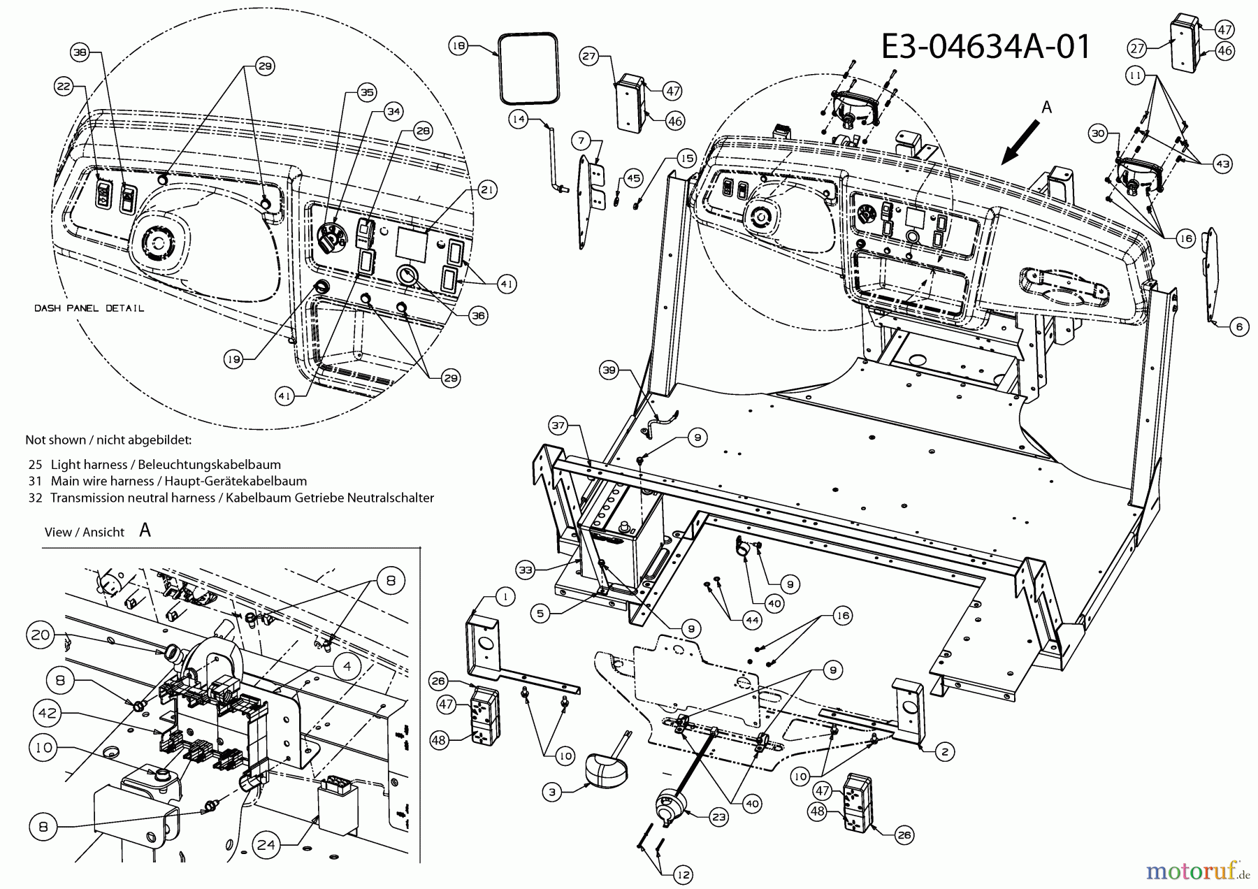 Cub Cadet Utility Vehicle 4x2 UTV 37AB475H603 (2009) Elektroteile