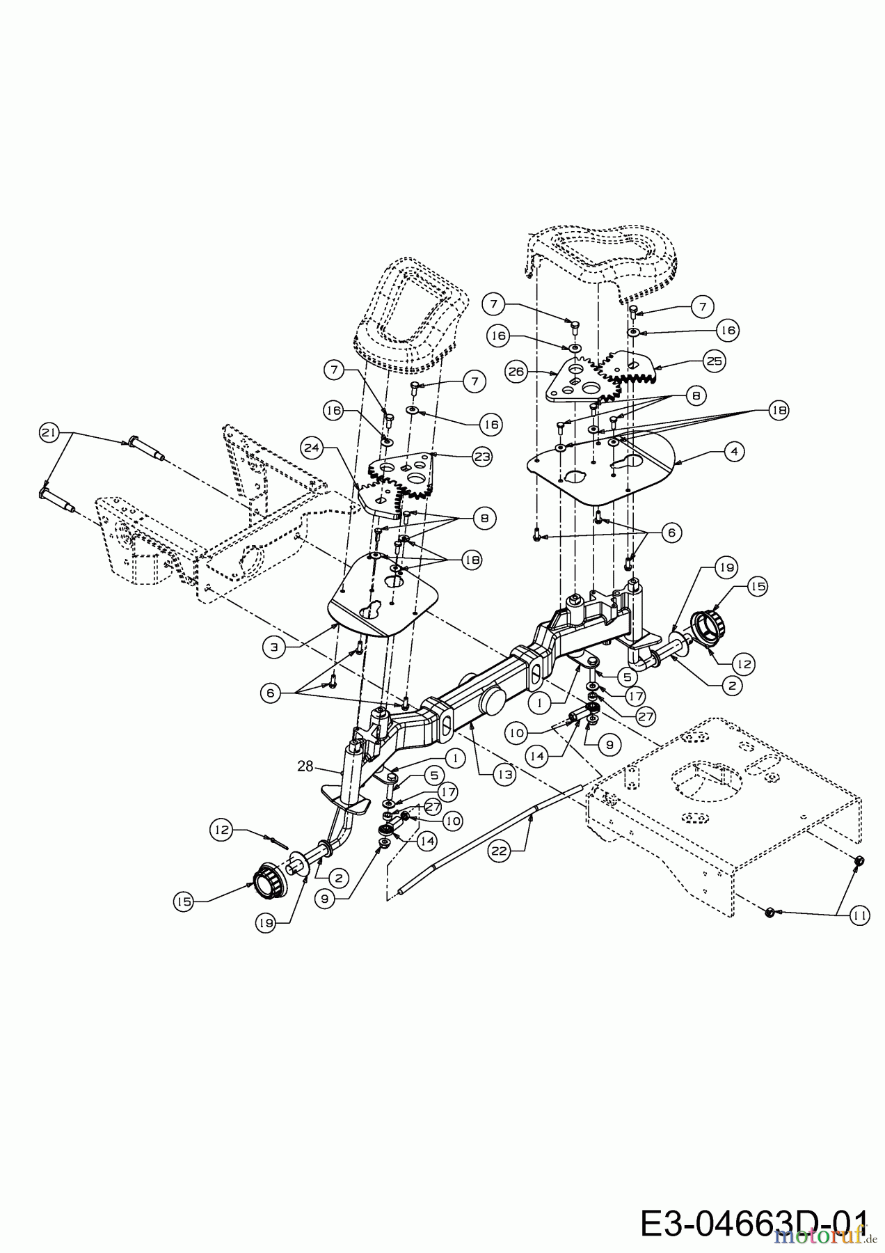Cub Cadet Zero Turn FMZ 48 17BI4BFY603 (2012) Hinterachse, Lenkung