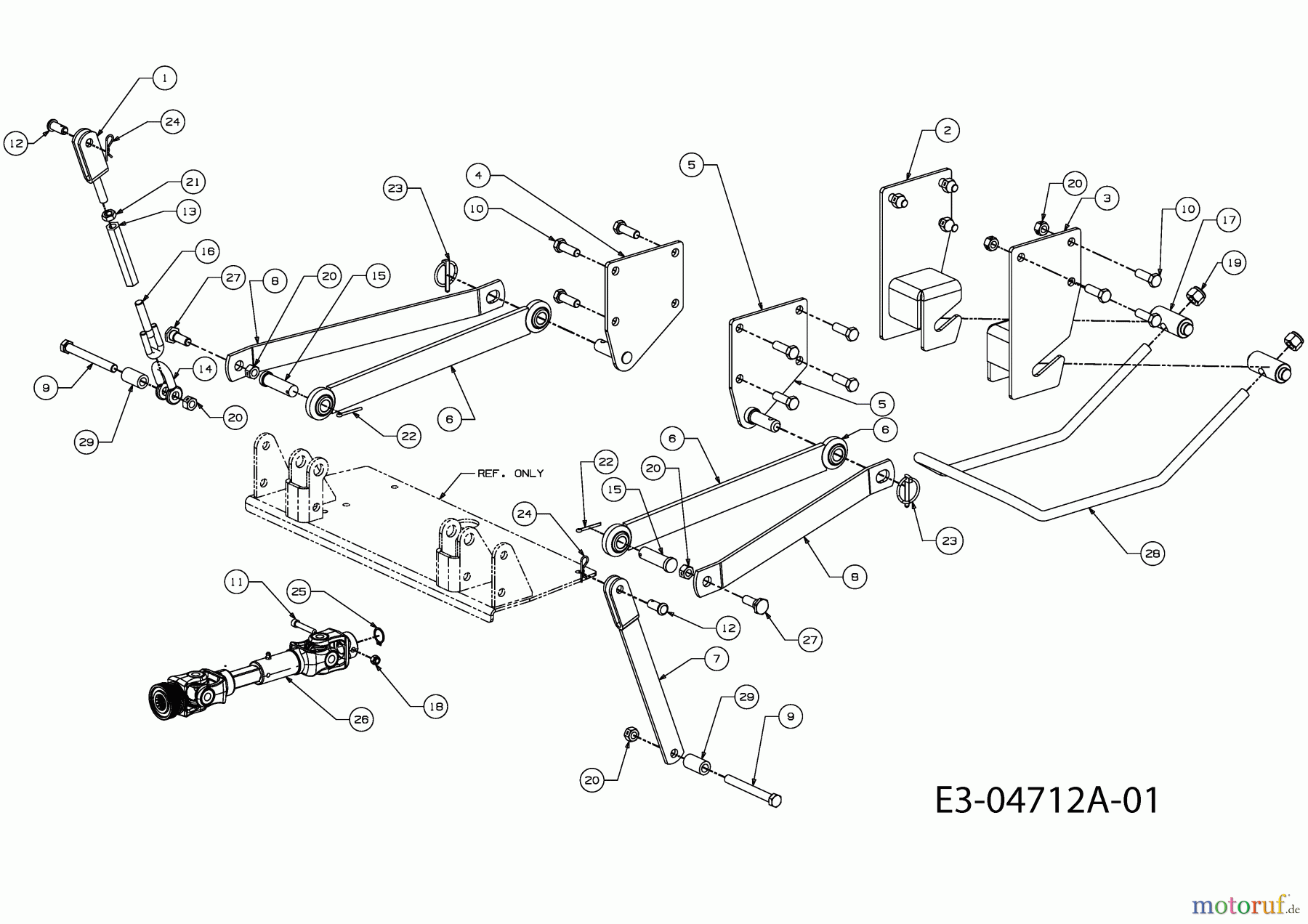 MTD Zubehör Zubehör Kompakttraktoren Mähwerksaushebung für CC 5000 Serie bis 2006 mit Mähwerk 54