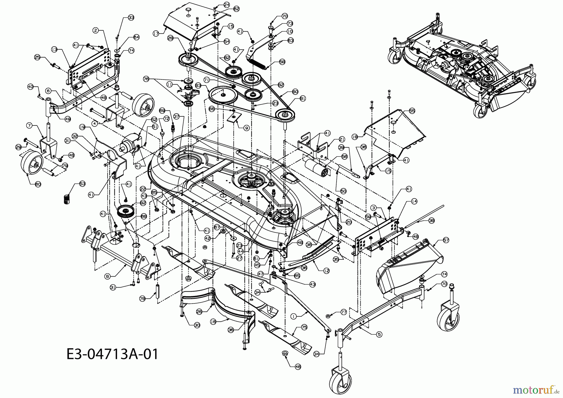  MTD Zubehör Zubehör Kompakttraktoren Mähwerke für CC 6000 Serie (Mähwerk 54