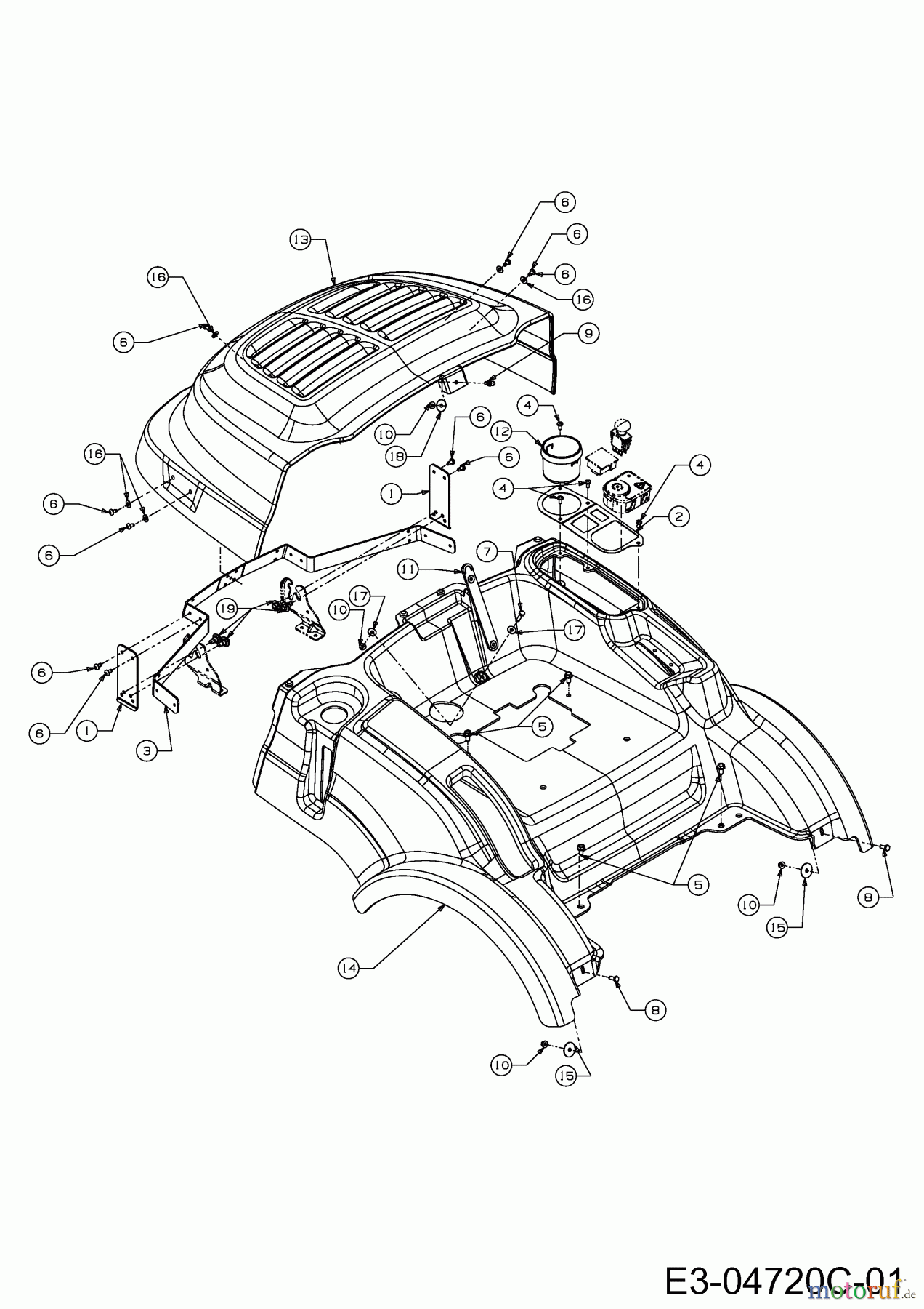  Gutbrod Zero Turn GLX 122 FH 17BT4BFY690  (2011) Verkleidungen