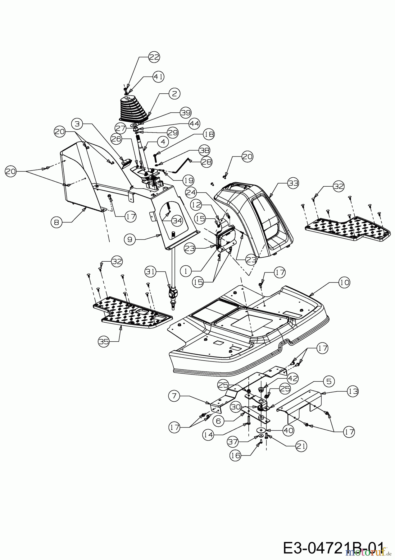  Gutbrod Zero Turn GLX 122 FH 17BT4BFY690  (2011) Lenksäule, Trittbrett