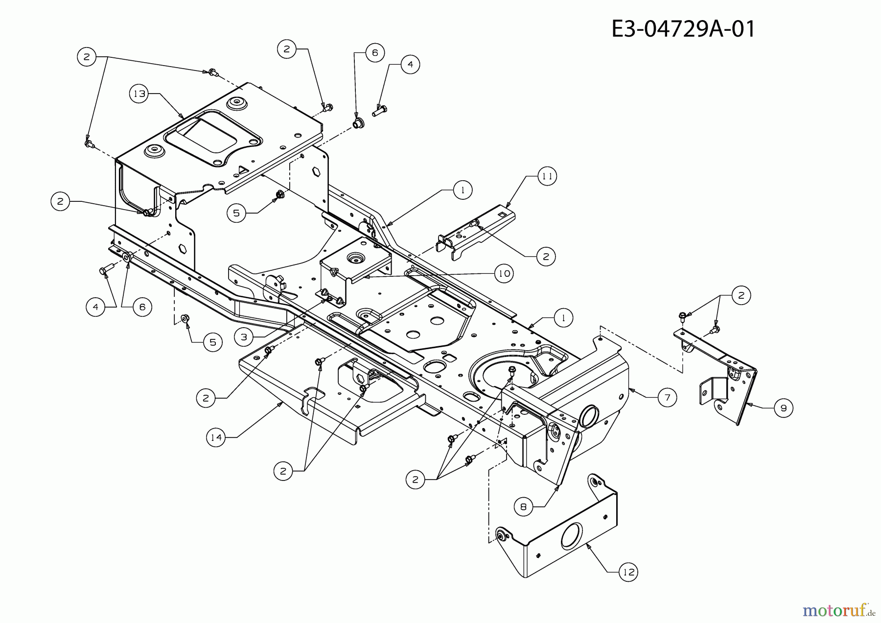  Massey Ferguson Zero Turn MF 50-23 IZ 17AH9TKP695  (2009) Rahmen