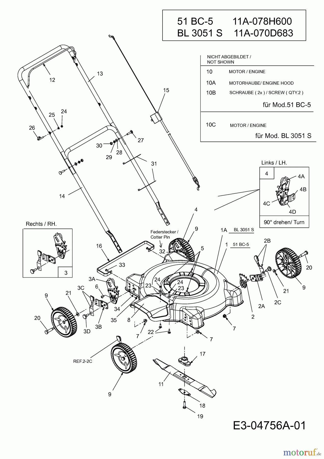  Black-Line Motormäher BL 3051 S 11A-070D683  (2009) Grundgerät