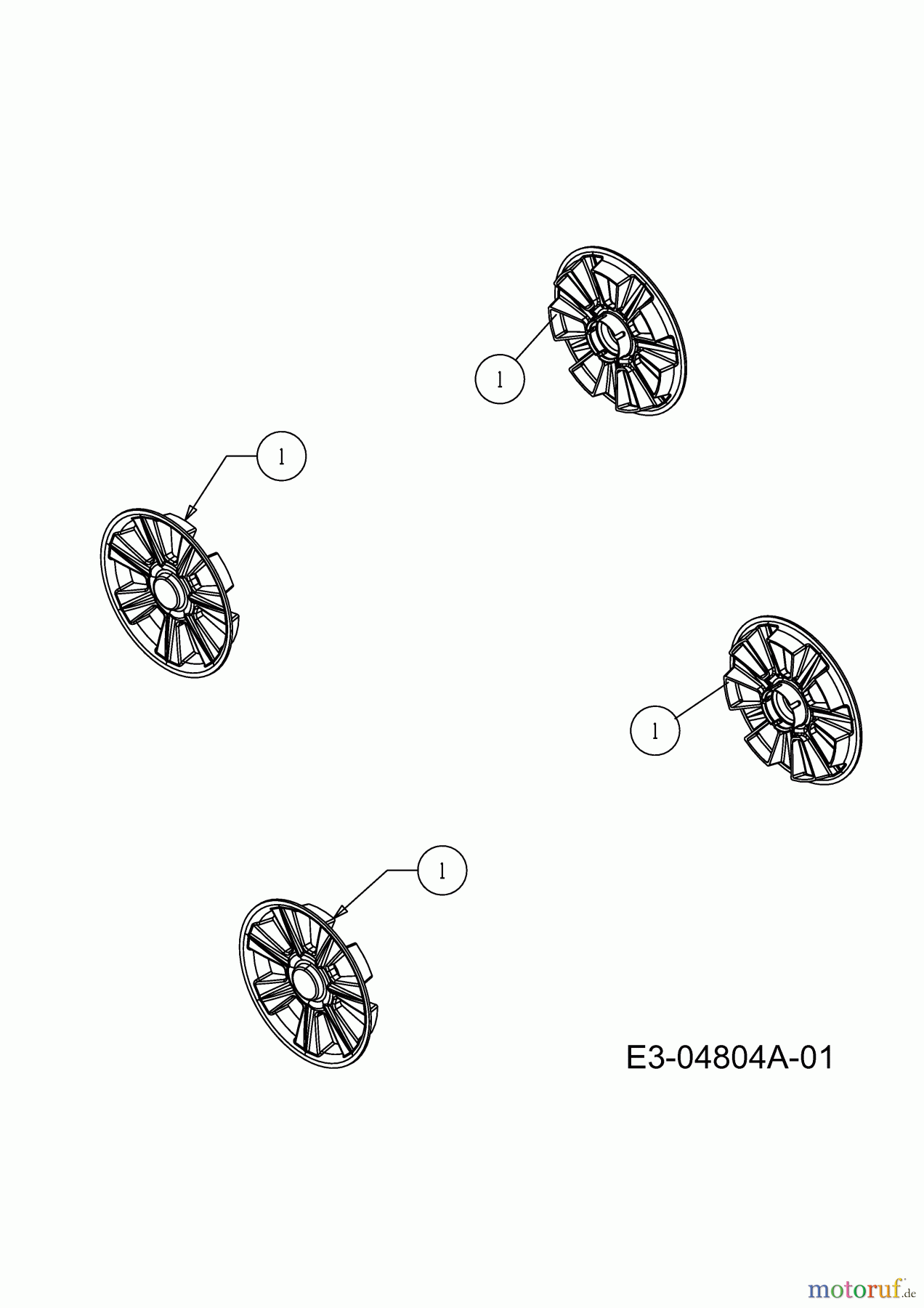  MTD Motormäher 46 PHM-HQ 11D-J1CQ616  (2009) Radkappen