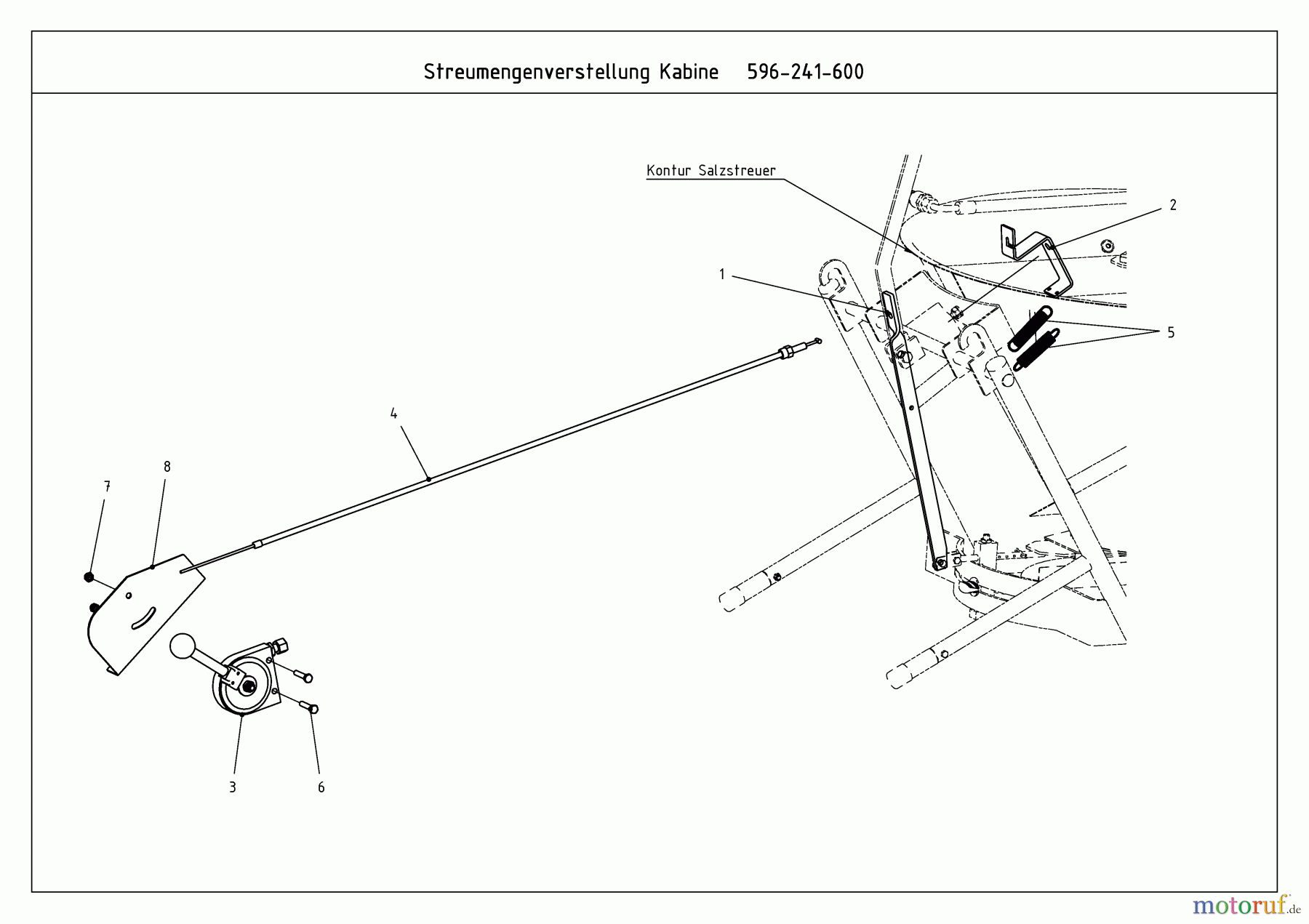 MTD Zubehör Zubehör Kompakttraktoren Streuer für CC 2000/3000 RD Serie, Splittmengenregulierer 596-241-600  (2009) Grundgerät