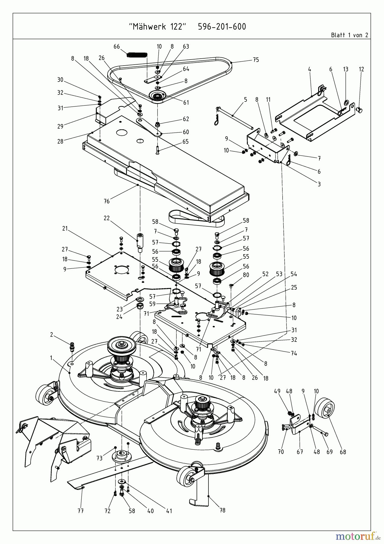  MTD Zubehör Zubehör Kompakttraktoren Mähwerke für CC 2000 RD Serie (Mähwerk 48