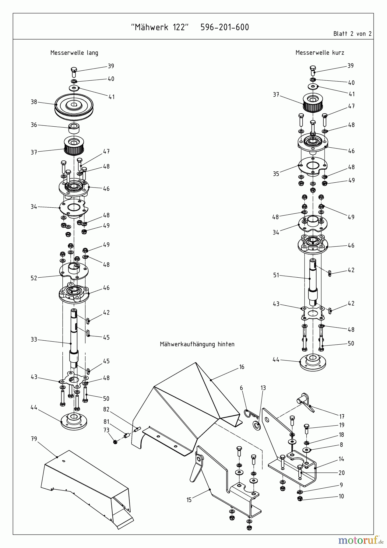  MTD Zubehör Zubehör Kompakttraktoren Mähwerke für CC 2000 RD Serie (Mähwerk 48
