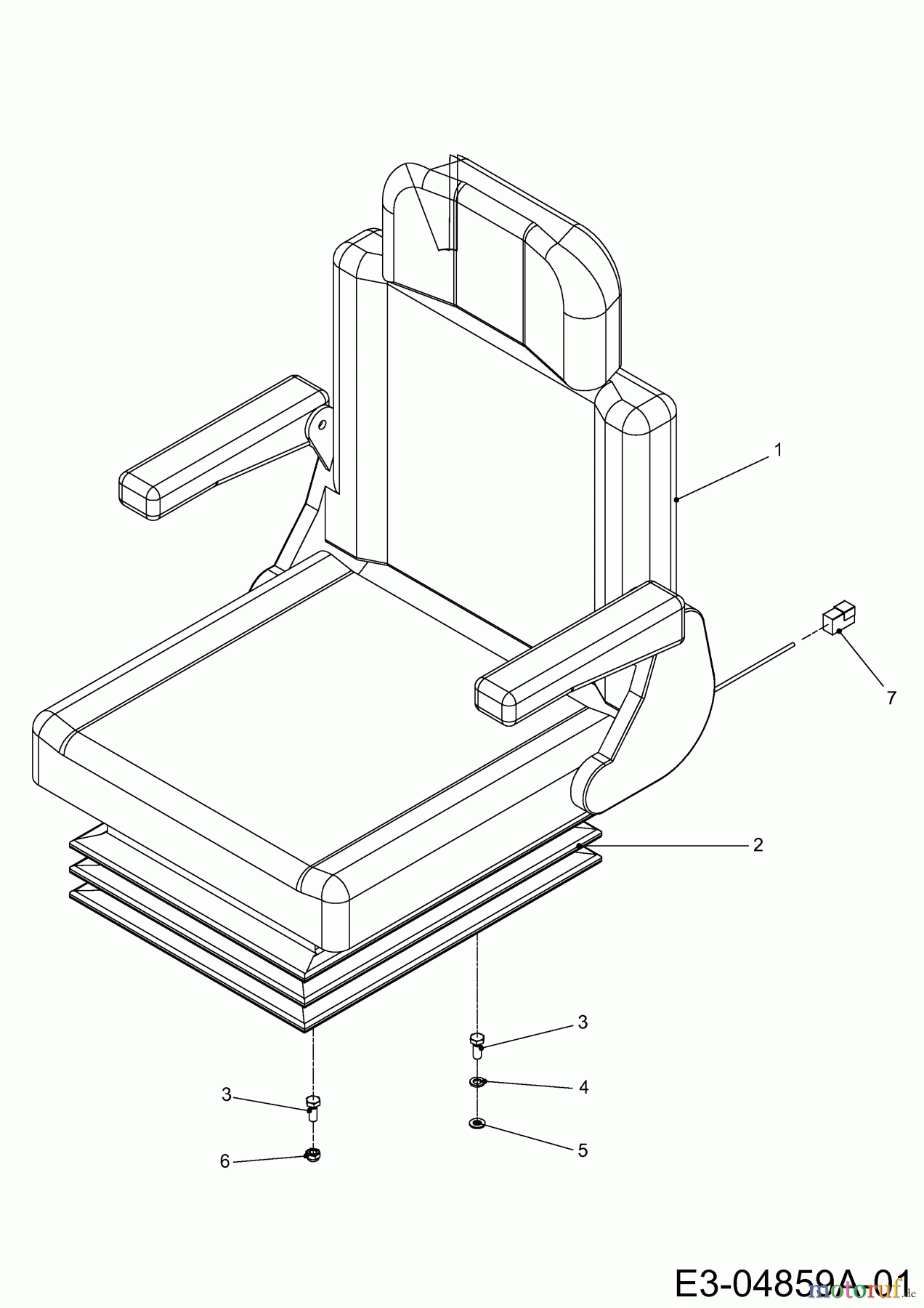  MTD Zubehör Zubehör Kompakttraktoren Sitz für CC 3000 RD Serie, Profi 596-213-600  (2008) Sitz