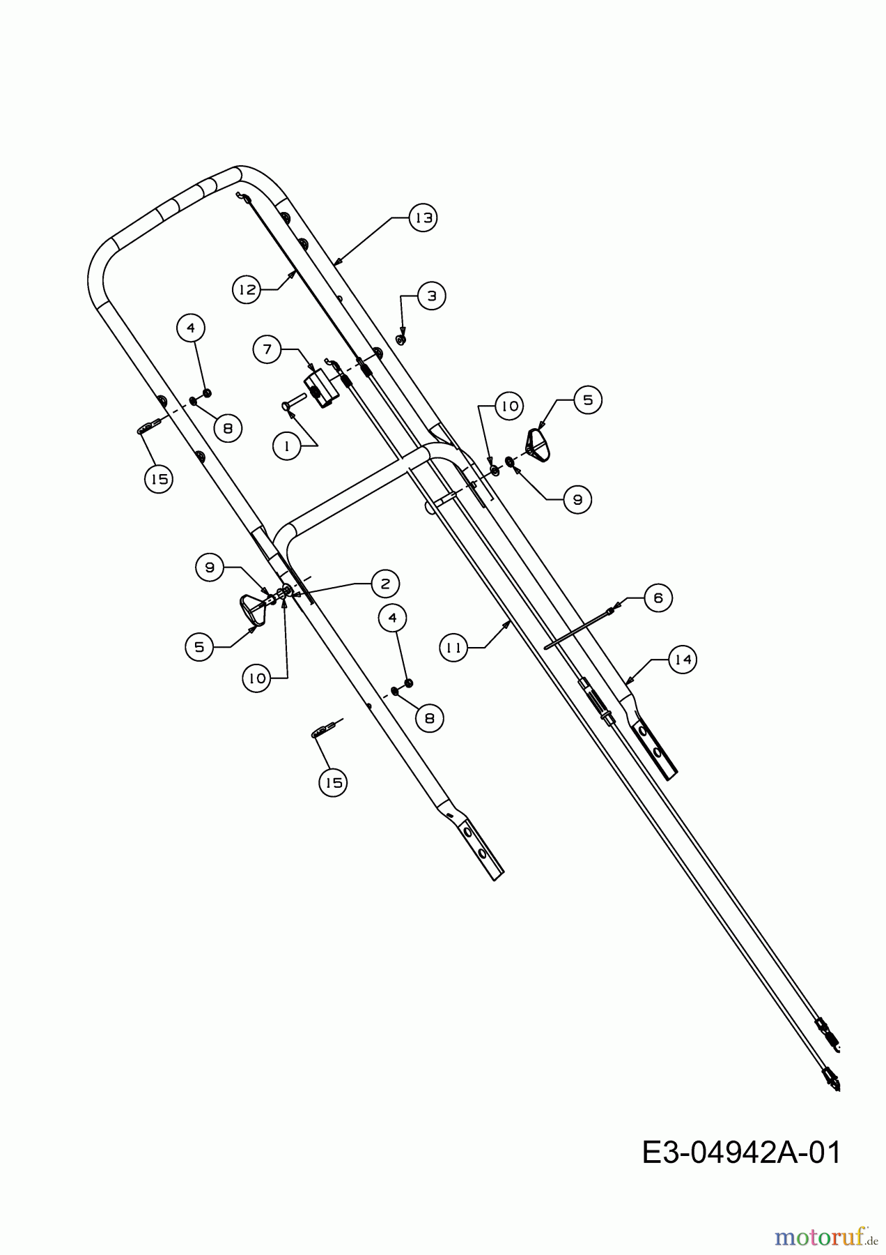 MTD Motormäher mit Antrieb 46 SPOHW 12D-J6JD600 (2010) Bowdenzüge, Holm