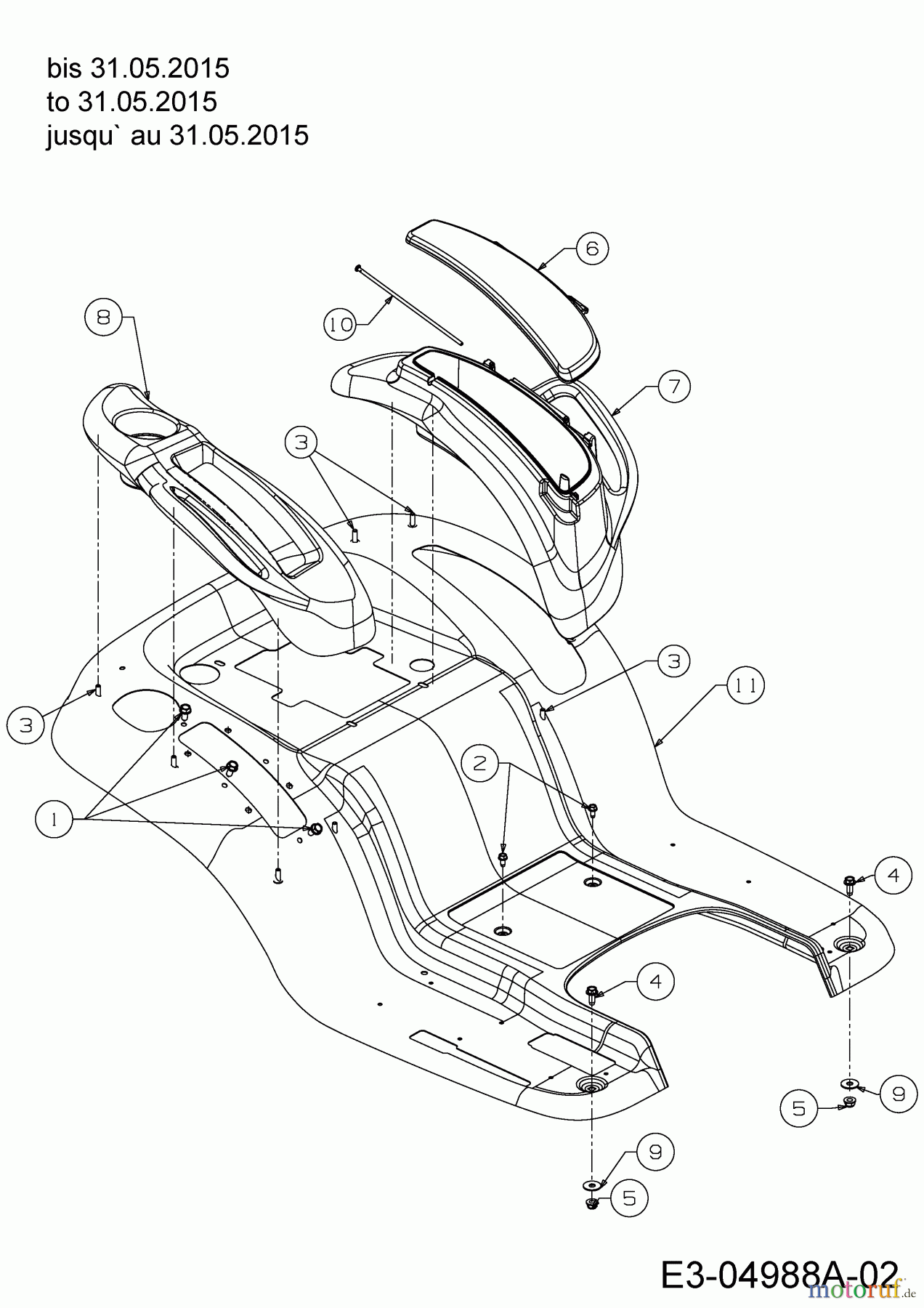  Cub Cadet Gartentraktoren CC 1224 KHP 14HQ94AP603  (2015) Sitzwanne bis 31.05.2015