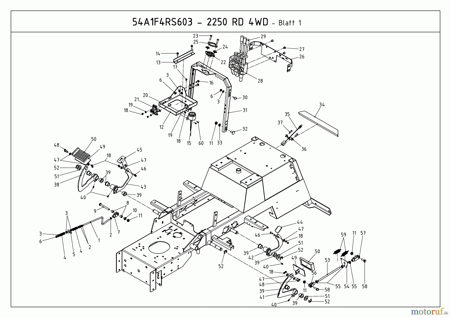 Cub Cadet Kompakttraktoren CC 2250 RD 4 WD 54A1F4RS603 (2010) Pedale