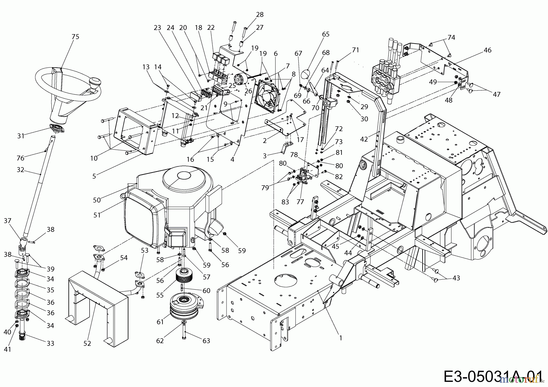 Massey Ferguson Kompakttraktoren MF 31-25 RD 4 WD 54A1G8RU695 (2010) Elektromagnetkupplung, Lenkung, Rahmen