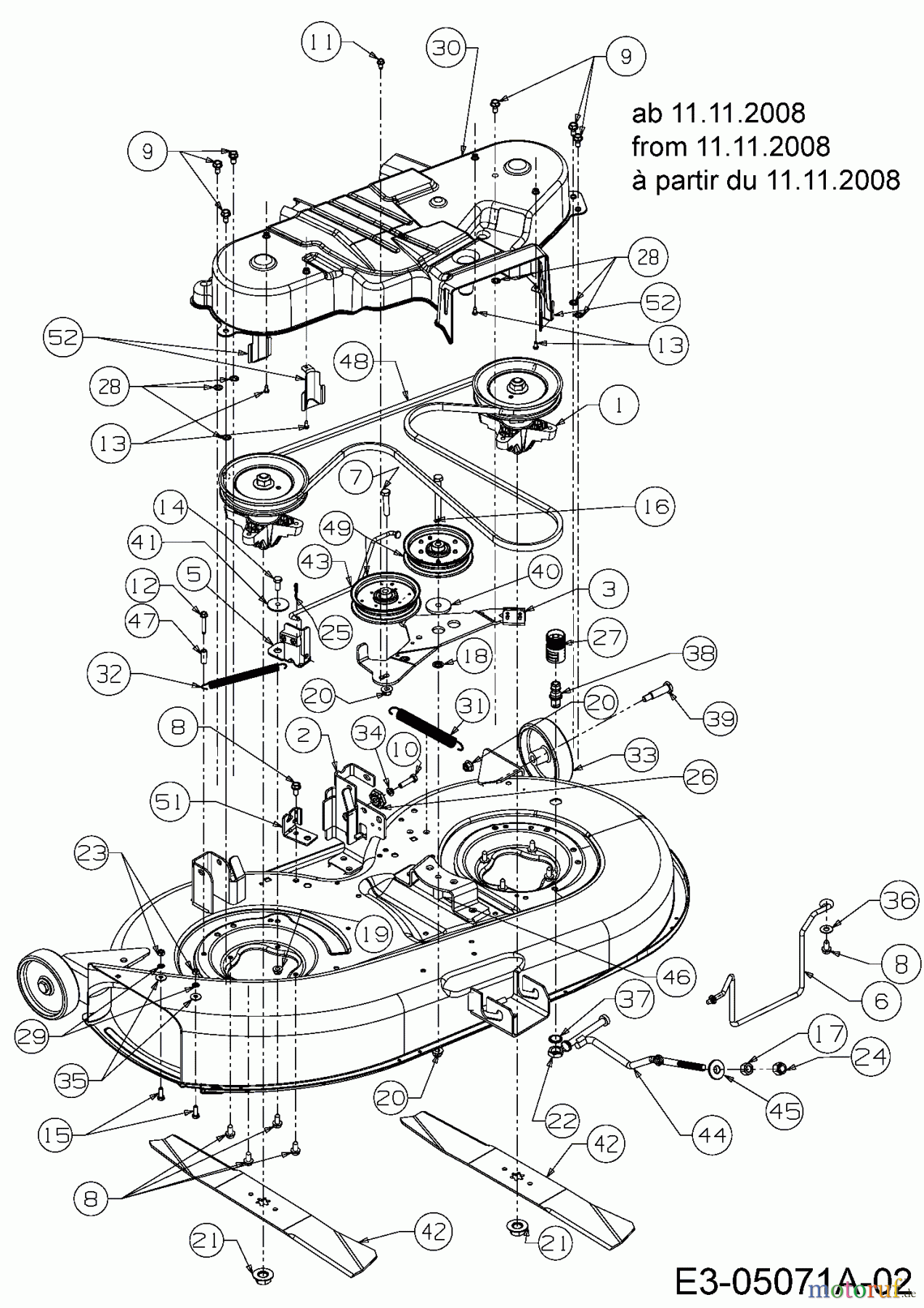  Verts Loisirs Rasentraktoren VLK2 15H107 N 13AG79TG417  (2009) Mähwerk G (42