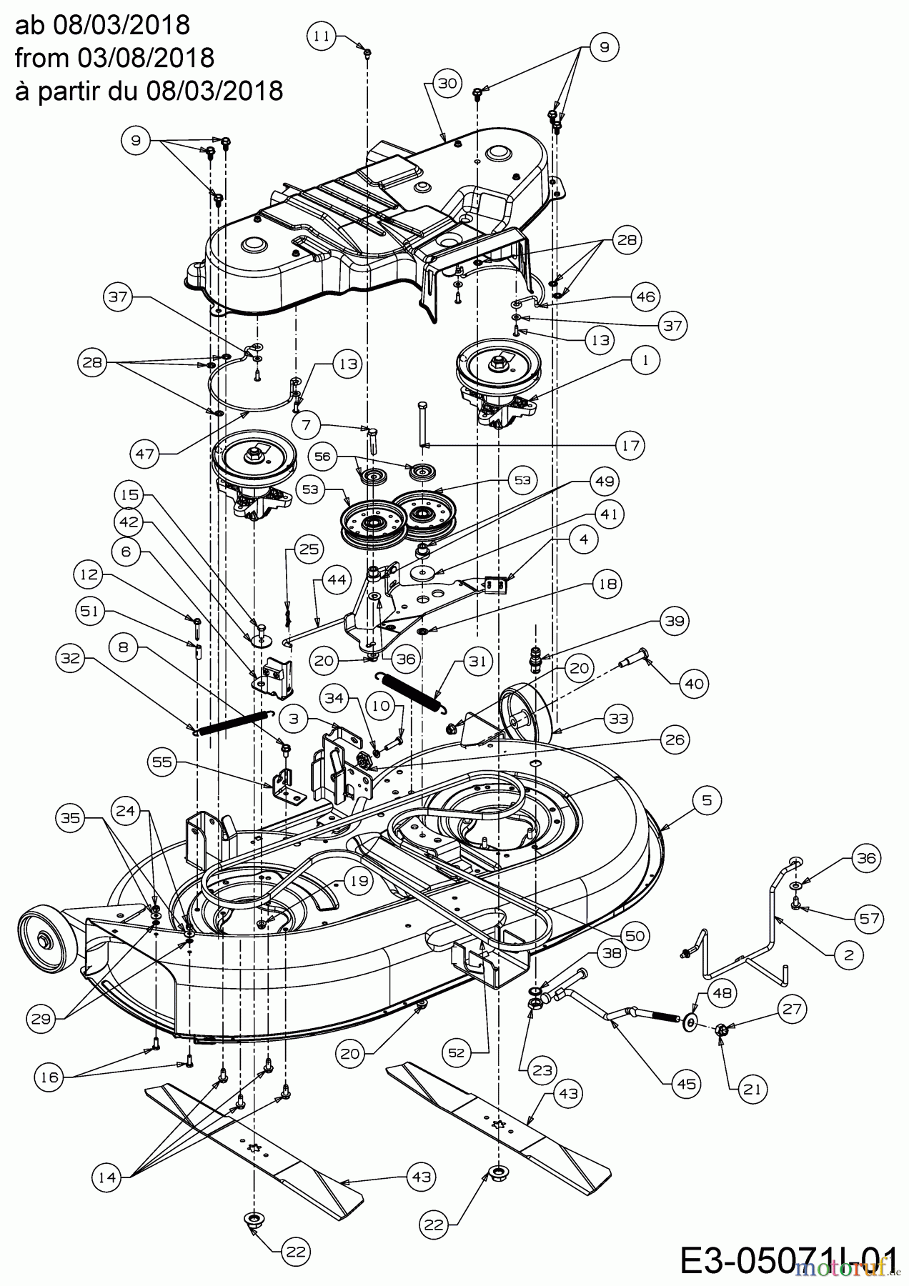 Cub Cadet Rasentraktoren LT3 PS107K 13AV79DG603  (2018) Mähwerk G (42