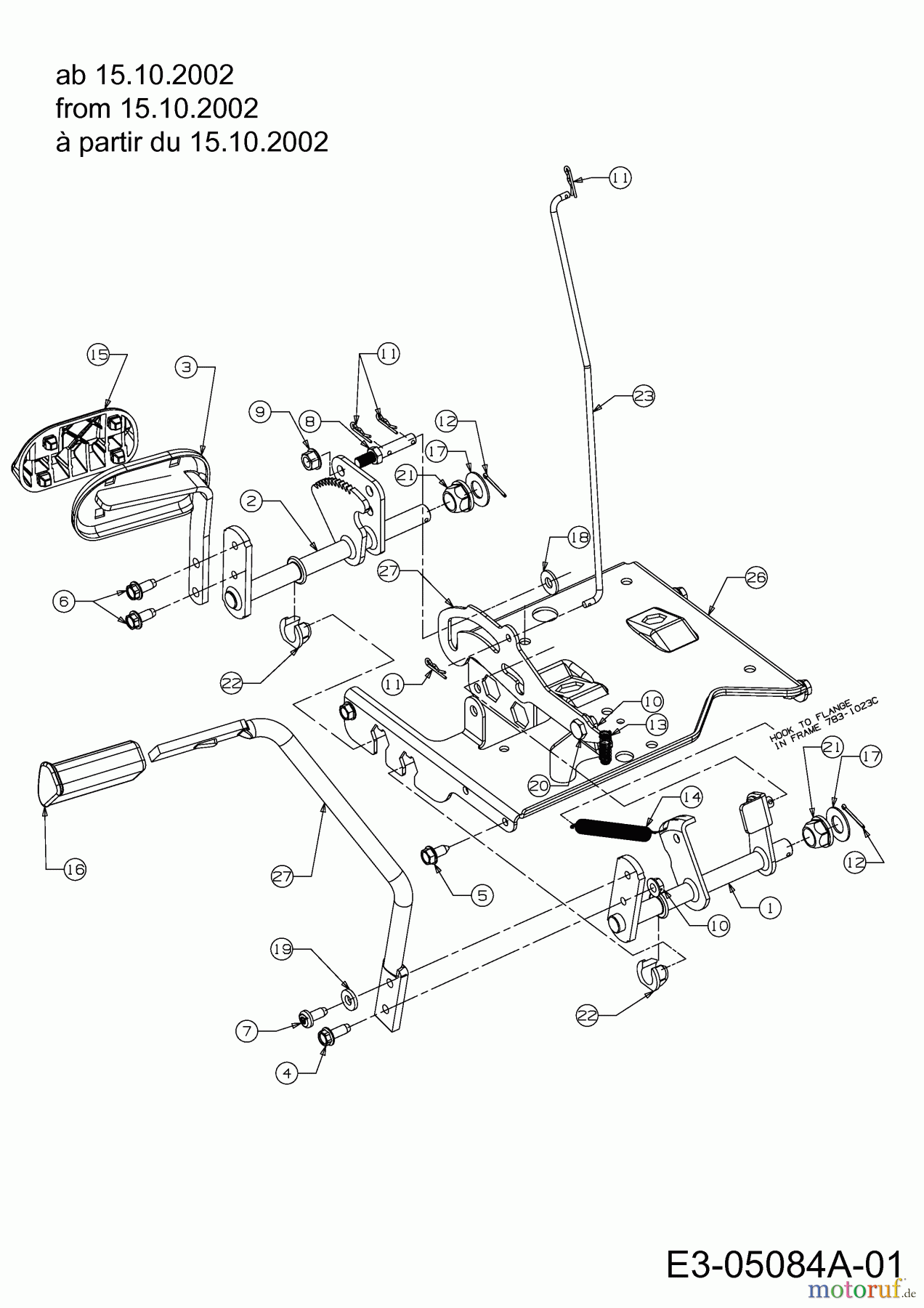  MTD Gartentraktoren G 200 14AQ808H678  (2003) Pedale ab 15.10.2002