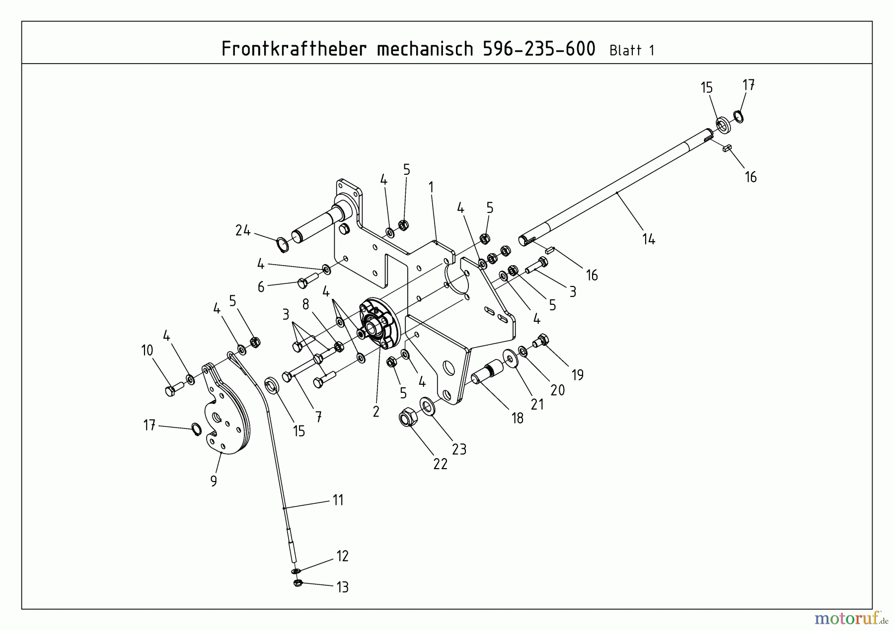  MTD Zubehör Zubehör Kompakttraktoren Frontkuppeldreieck für CC 2000/3000 RD Serie, mechanisch 596-235-600  (2012) Träger rechts, Umlenkwelle