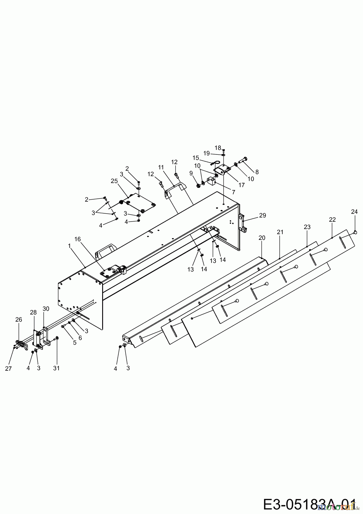  MTD Zubehör Zubehör Kompakttraktoren Frontkehrmaschine Behälter für 596-219-600 (CC 2000/3000 RD Serie) 596-222-600  (2012) Kehrgutbehälter