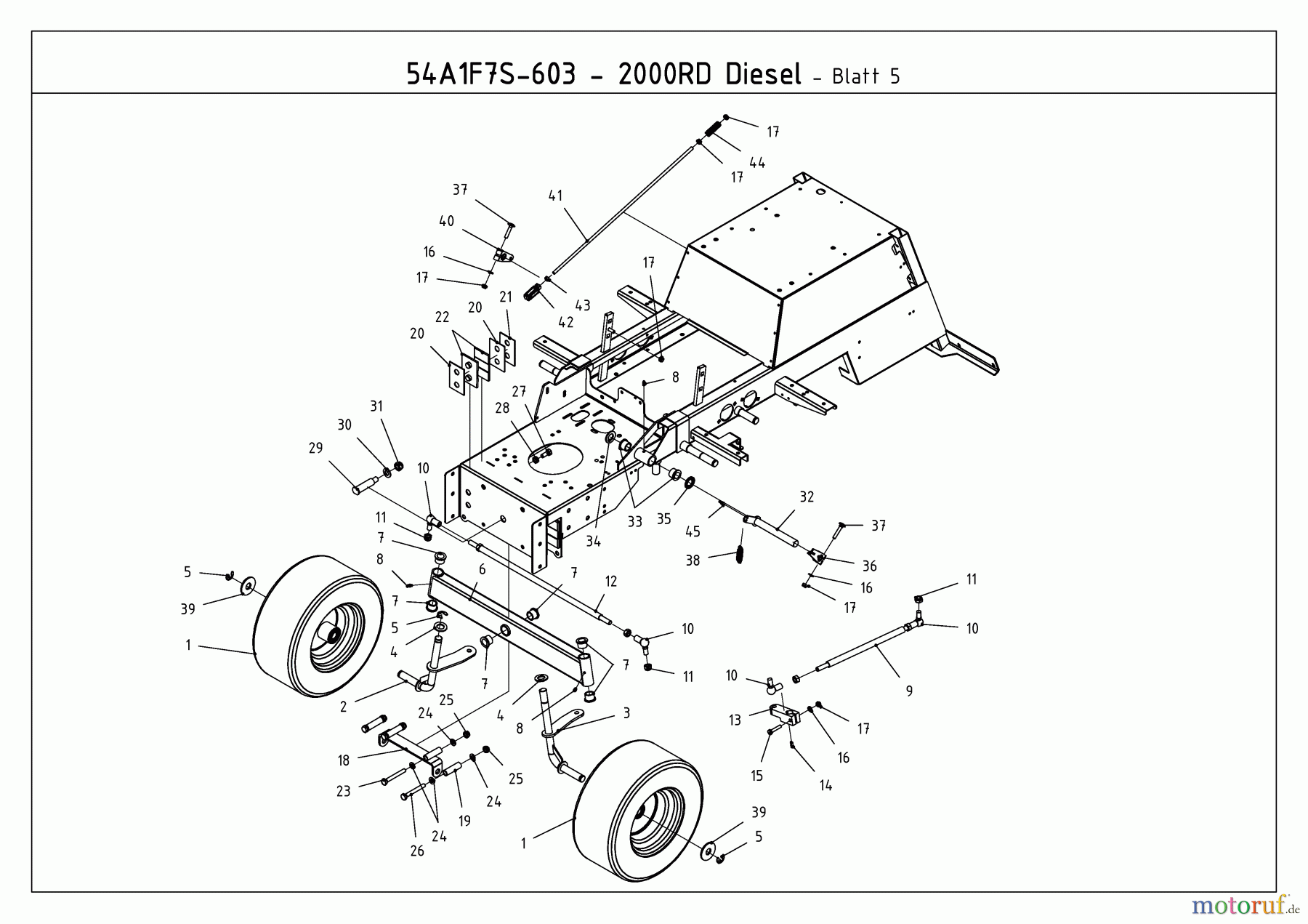 Massey Ferguson Kompakttraktoren MF 21-25 RD 54A1F7R-695 (2010) Räder vorne, Vorderachse