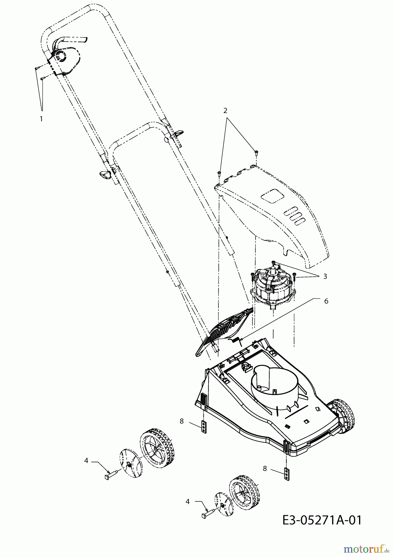 MTD Elektromäher Opti 3210 18D-R0D-600 (2010) Heckklappe, Mähwerksgehäuse