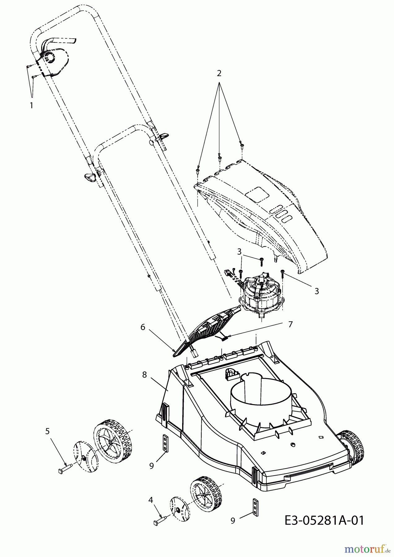  Mastercut Elektromäher E 380 18C-S0J-659  (2010) Heckklappe, Mähwerksgehäuse