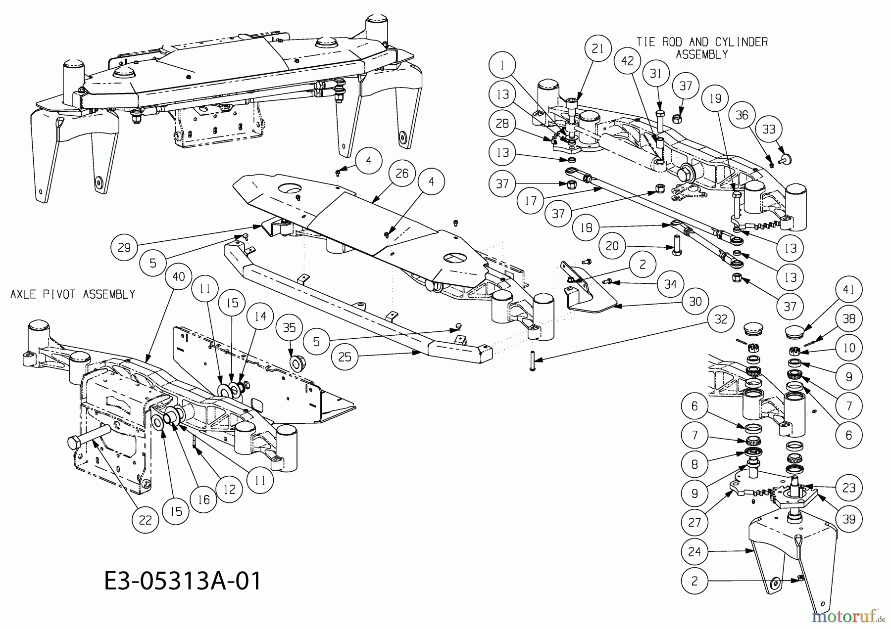  Cub Cadet Zero Turn Tank S 53AY8DU6603  (2010) Vorderachse bis 18.09.2009