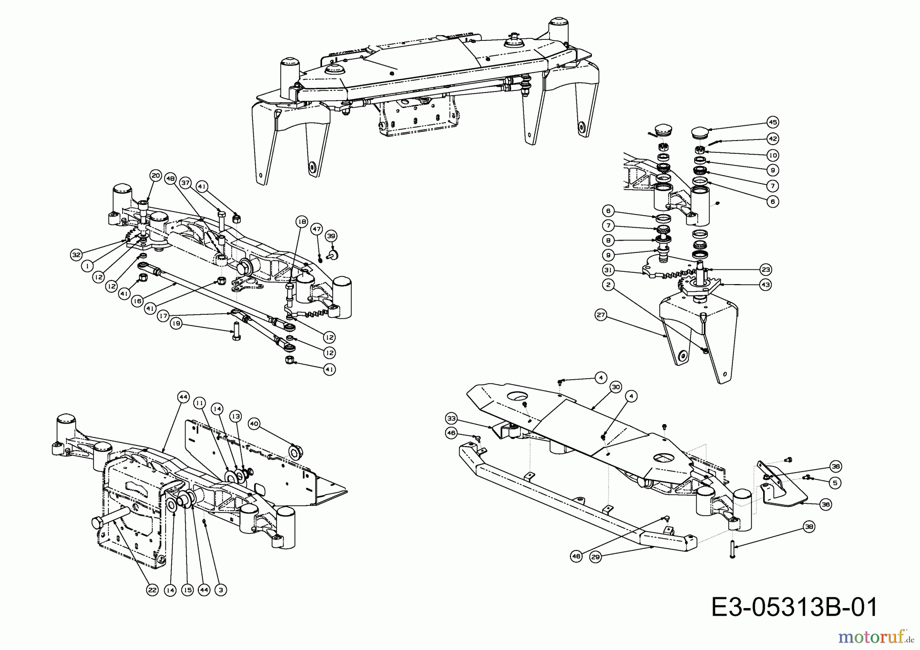 Cub Cadet Zero Turn Tank S 53AY8DU6603 (2010) Vorderachse