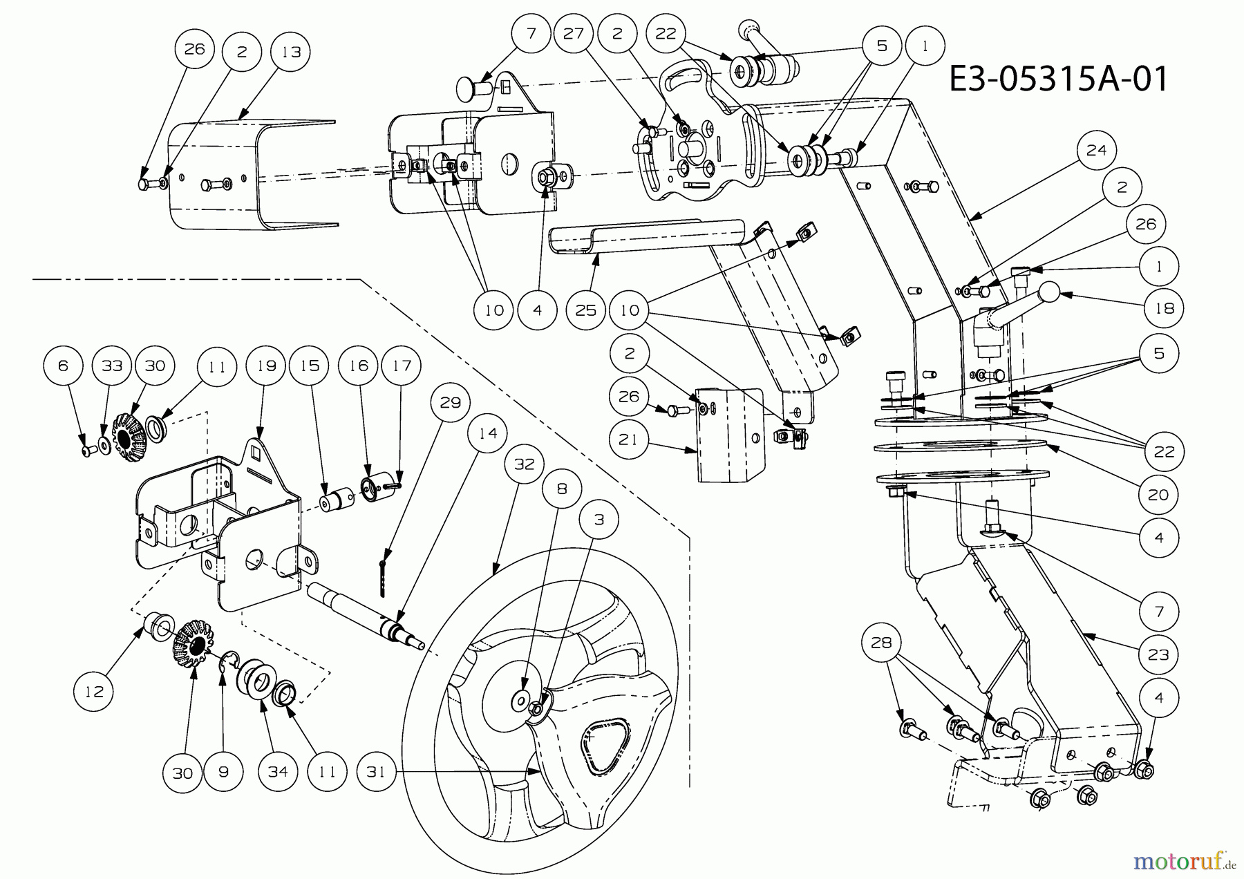 Cub Cadet Zero Turn Tank S 53AY8DU6603 (2010) Lenkung