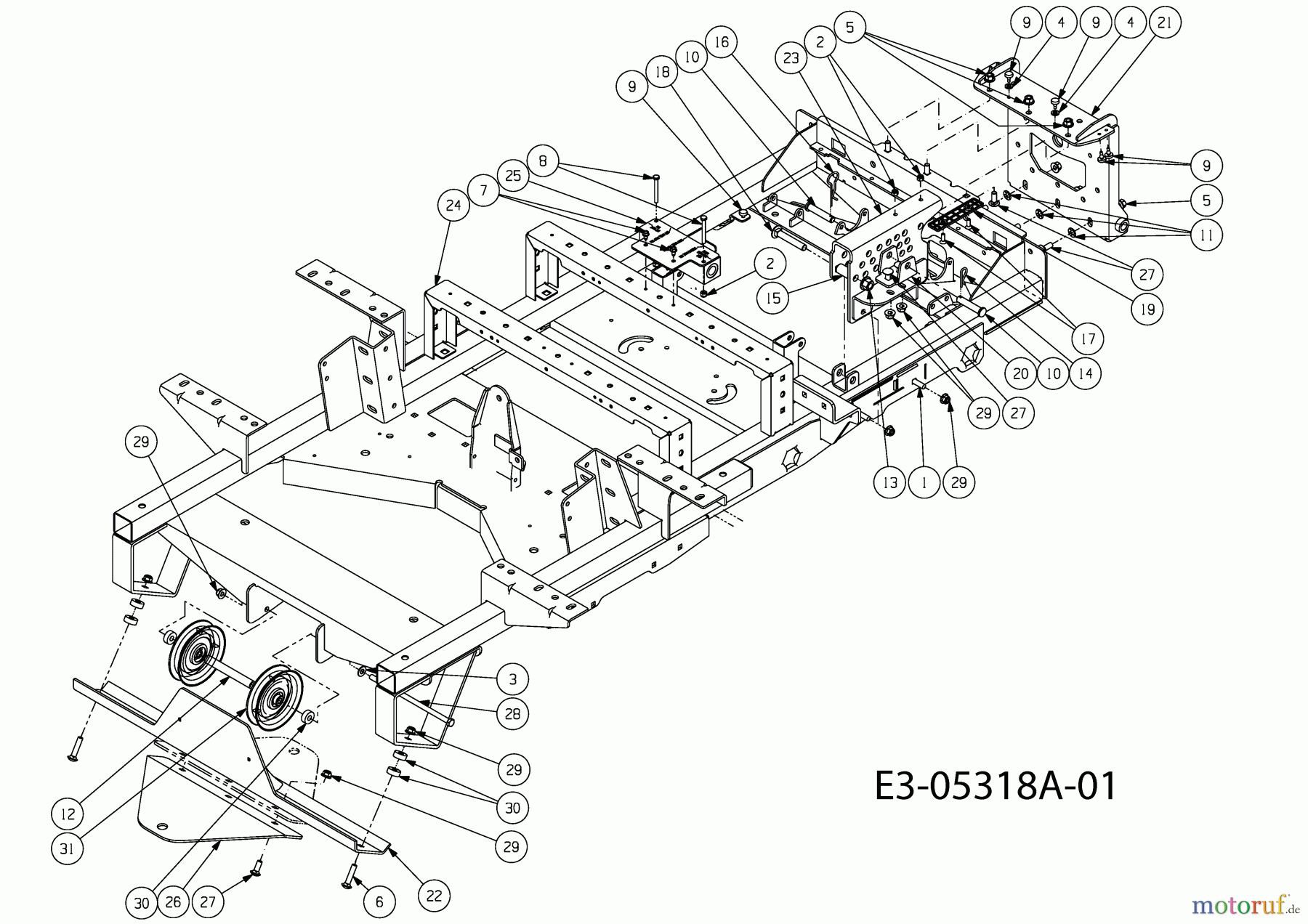 Cub Cadet Zero Turn Tank S 53AY8DU6603 (2010) Rahmen bis 24.09.2009