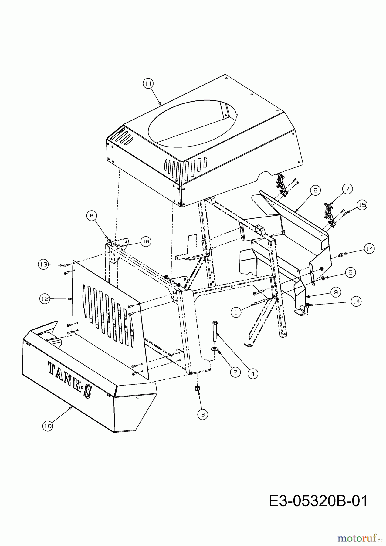 Cub Cadet Zero Turn Tank S 53AY8DU6603 (2010) Motorabdeckung