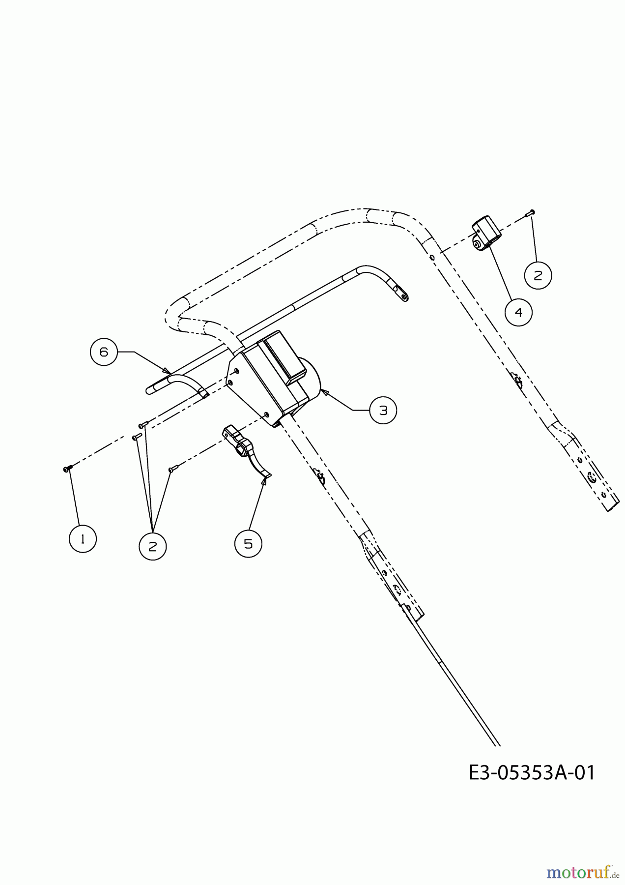 Wolf-Garten Elektromäher Ambition 48 EHW 18B-11K-650 (2012) Schaltbügel