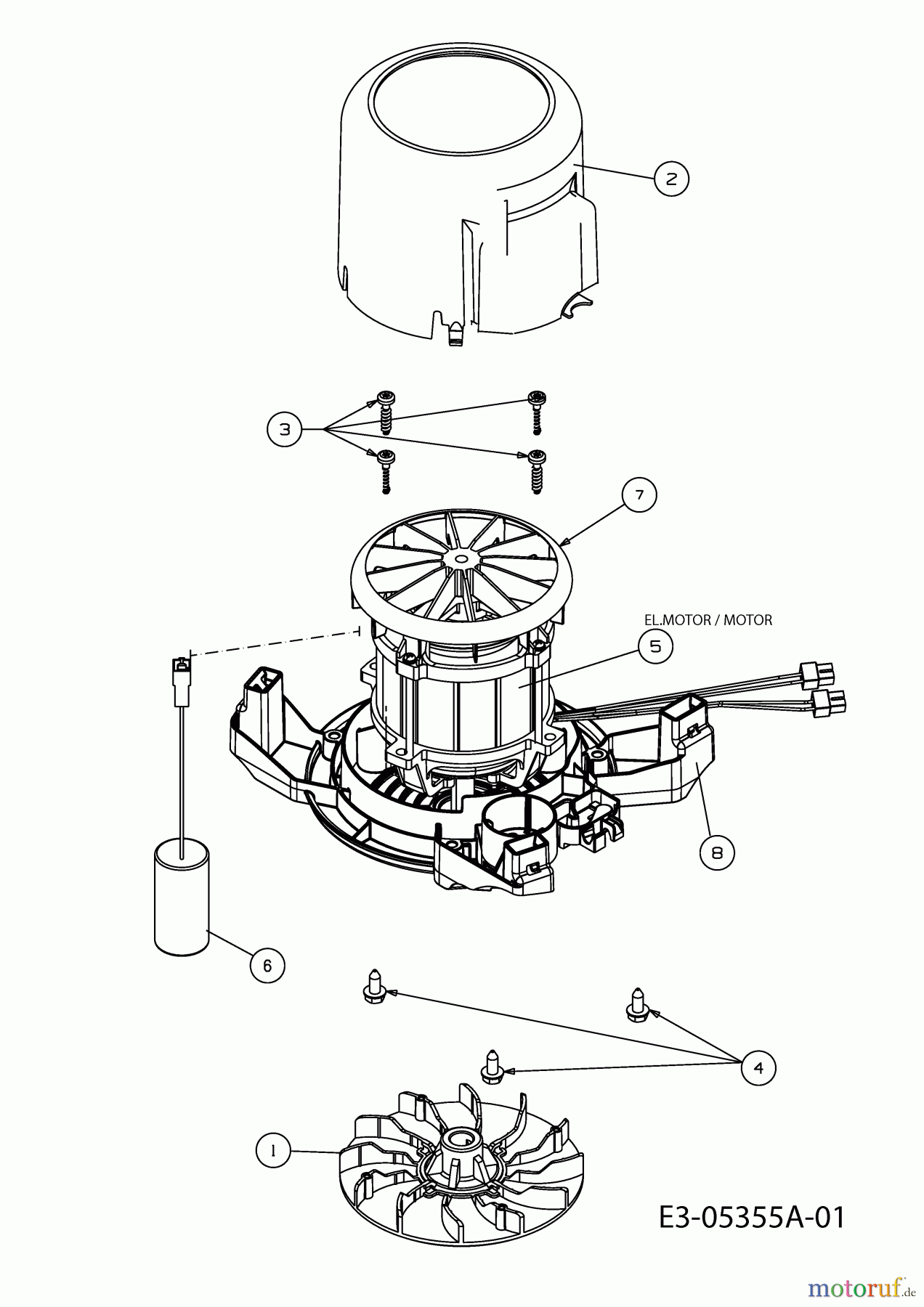  Lux Tools Elektromäher mit Antrieb E 1800-48 HMA 18AR11K-694  (2010) Elektromotor, Messeraufnahme