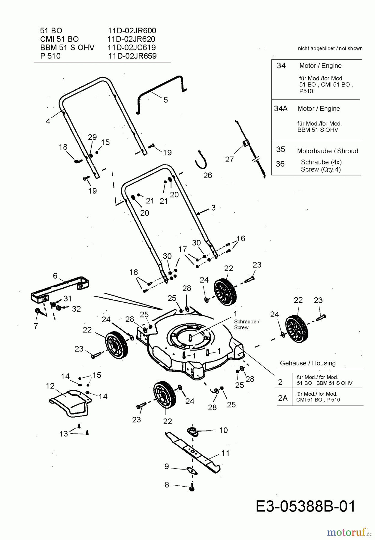  Cmi Motormäher 51 BO 11D-02JR620  (2011) Grundgerät