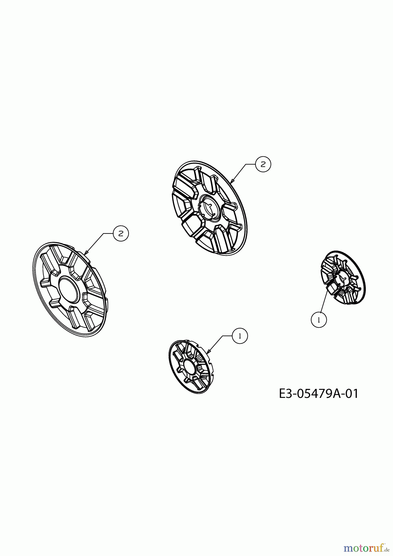  Fleurelle Motormäher mit Antrieb FBM 46 RH-OHV 12C-J6M2619  (2010) Radkappen