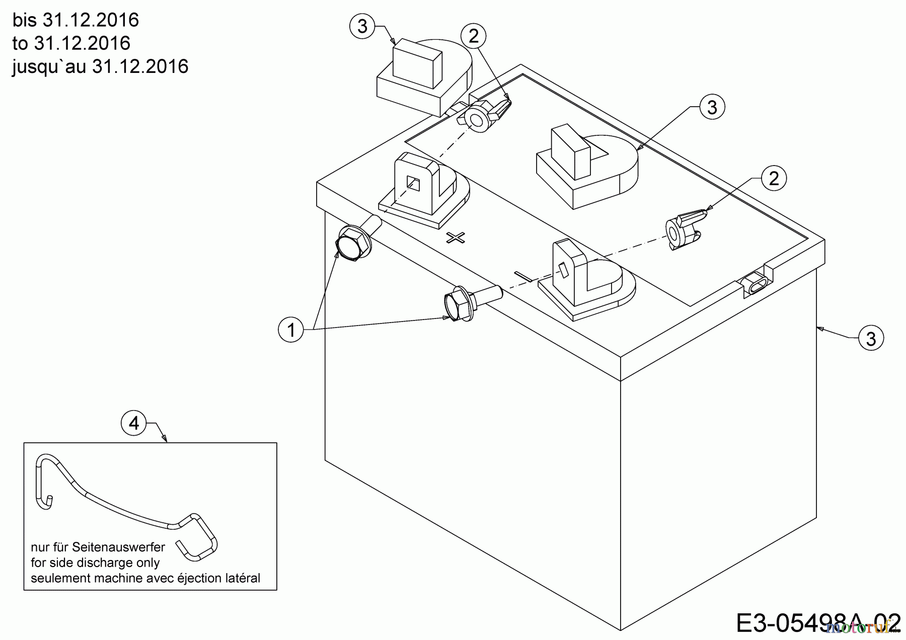 Cub Cadet Rasentraktoren XT1 OS107 13A8A1CS603 (2017) Batterie bis 31.12.2016