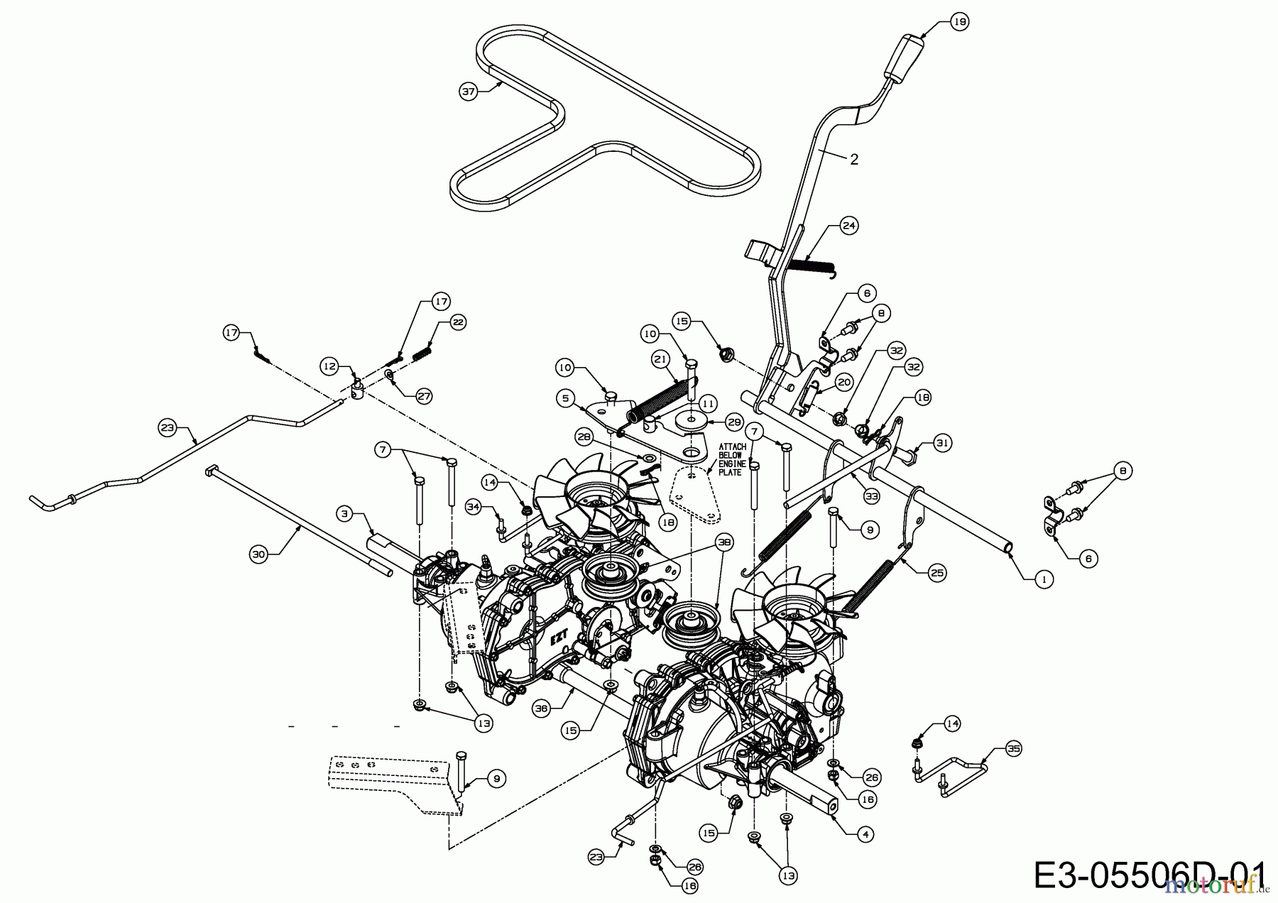 Cub Cadet Zero Turn Z-Force 48 S 17AI5BHB603 (2013) Fahrantrieb