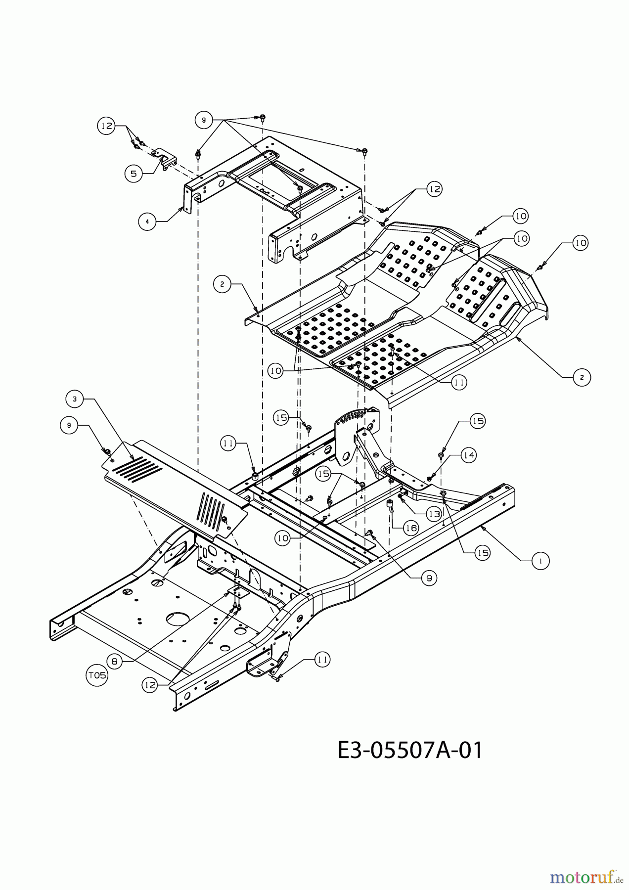 Cub Cadet Zero Turn Z-Force 48 S 17AI5BHB603 (2010) Rahmen, Trittbrett bis 09.12.2009