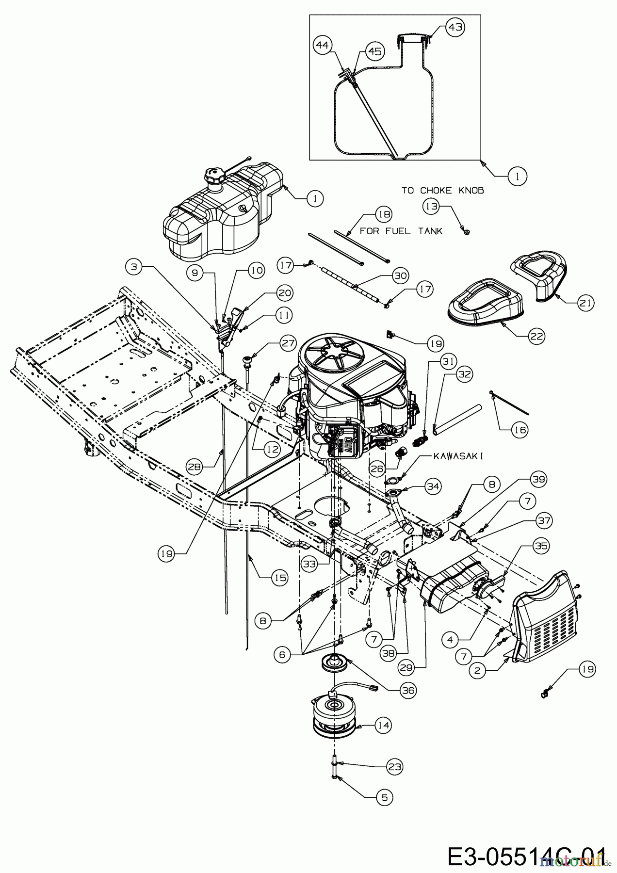  Cub Cadet Zero Turn FMZ 48 17BI4BFY603  (2012) Elektromagnetkupplung, Motorzubehör, Tank