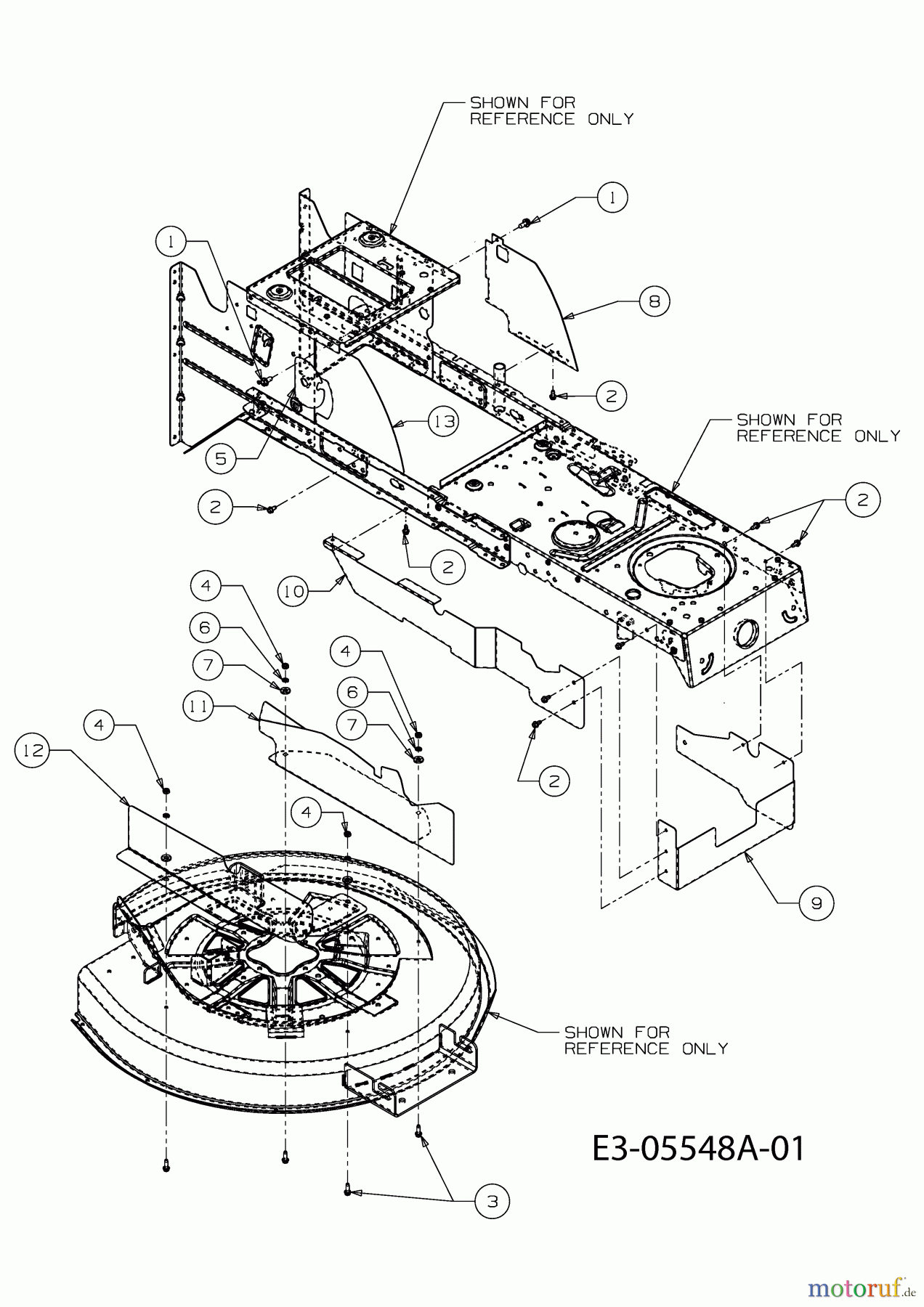 Gutbrod Rasentraktoren JLX 76 RH 13AY71GA690 (2010) Abdeckung Mähwerk