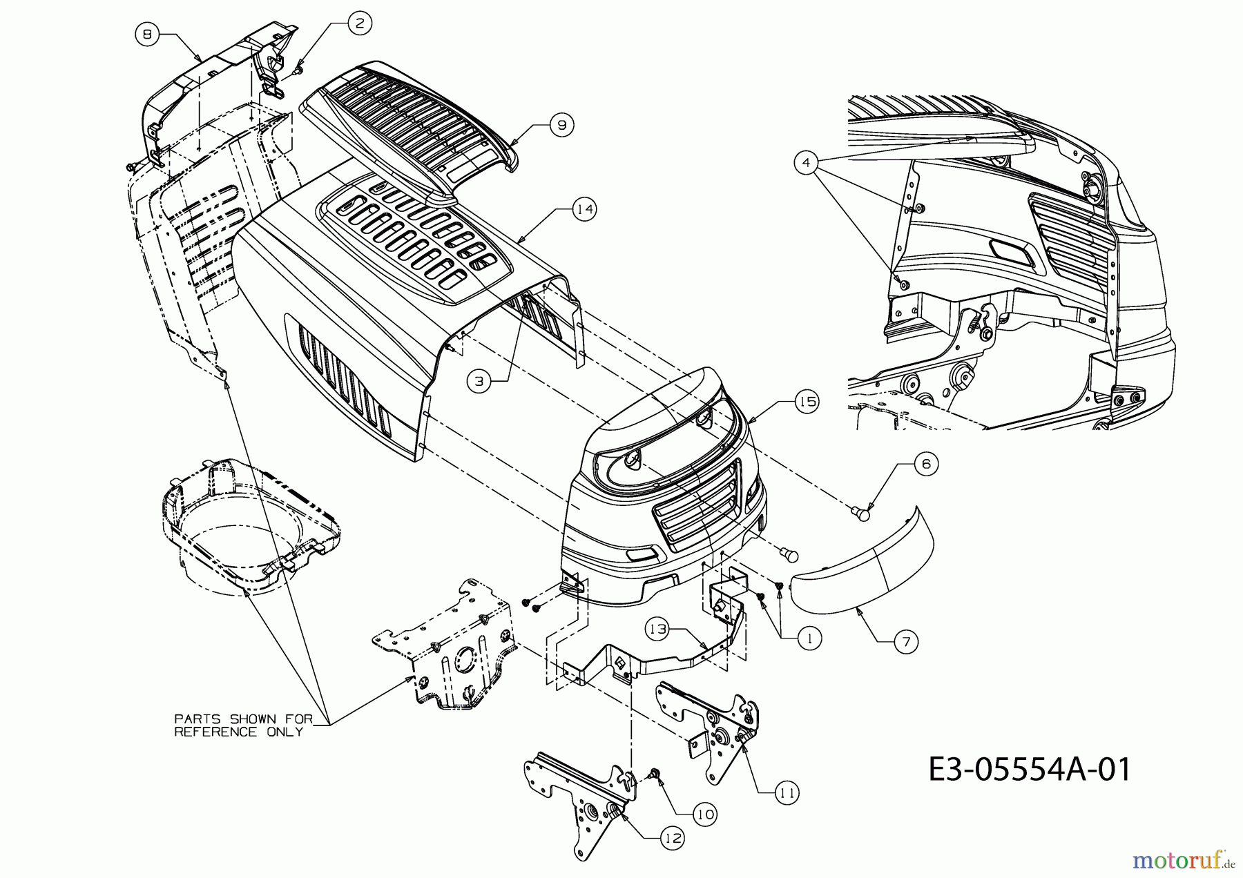  Rasor Rasentraktoren 125/76 T 13AH775C618  (2011) Motorhaube 5-Style